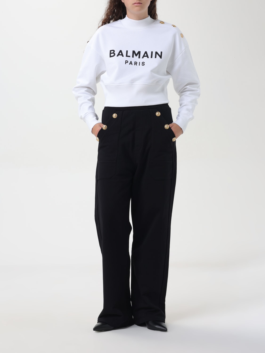 BALMAIN 스웨트셔츠: 스웨터 여성 Balmain, 화이트 - Img 2