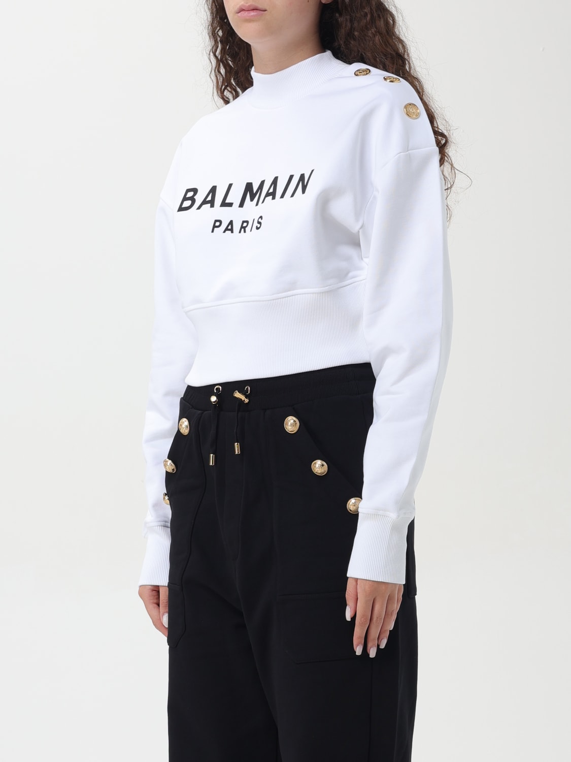 BALMAIN 스웨트셔츠: 스웨터 여성 Balmain, 화이트 - Img 4