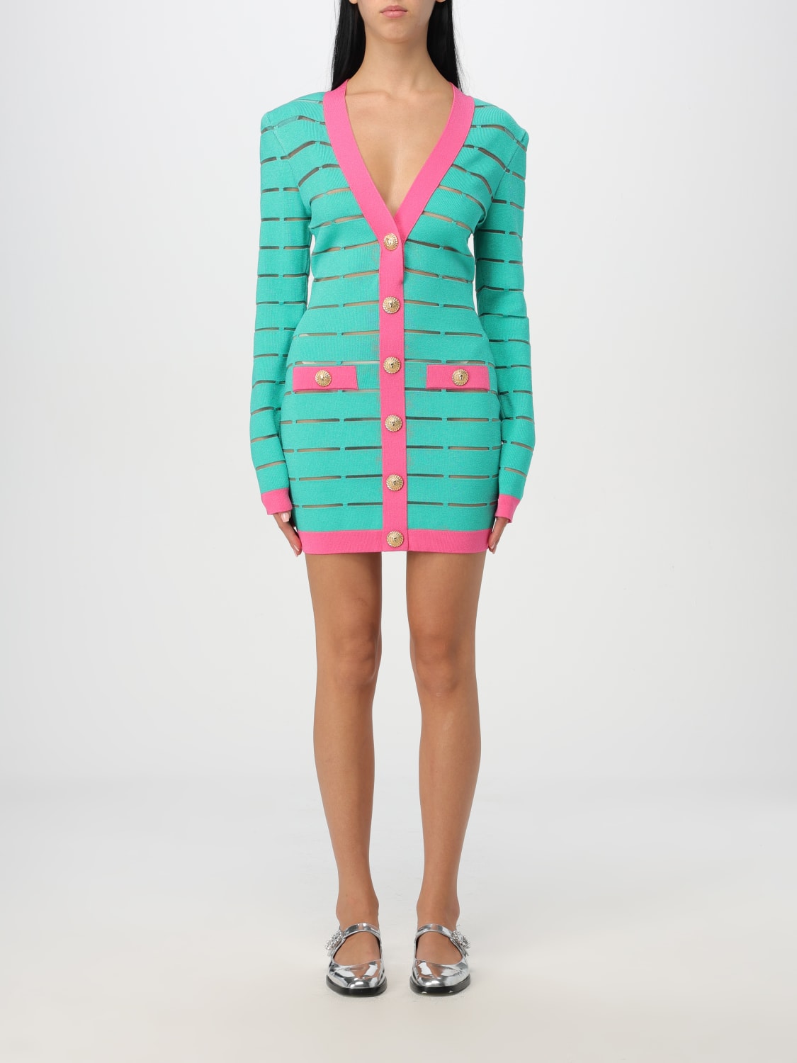 BALMAIN DRESS: Dress woman Balmain, Green - Img 1