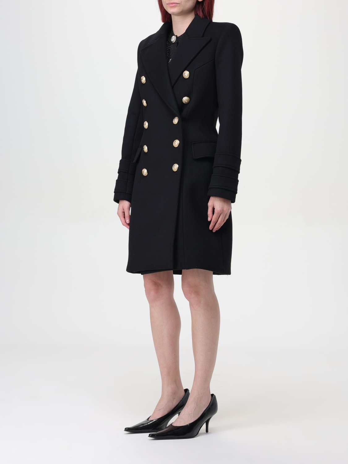 BALMAIN COAT: Trench coat woman Balmain, Black - Img 4