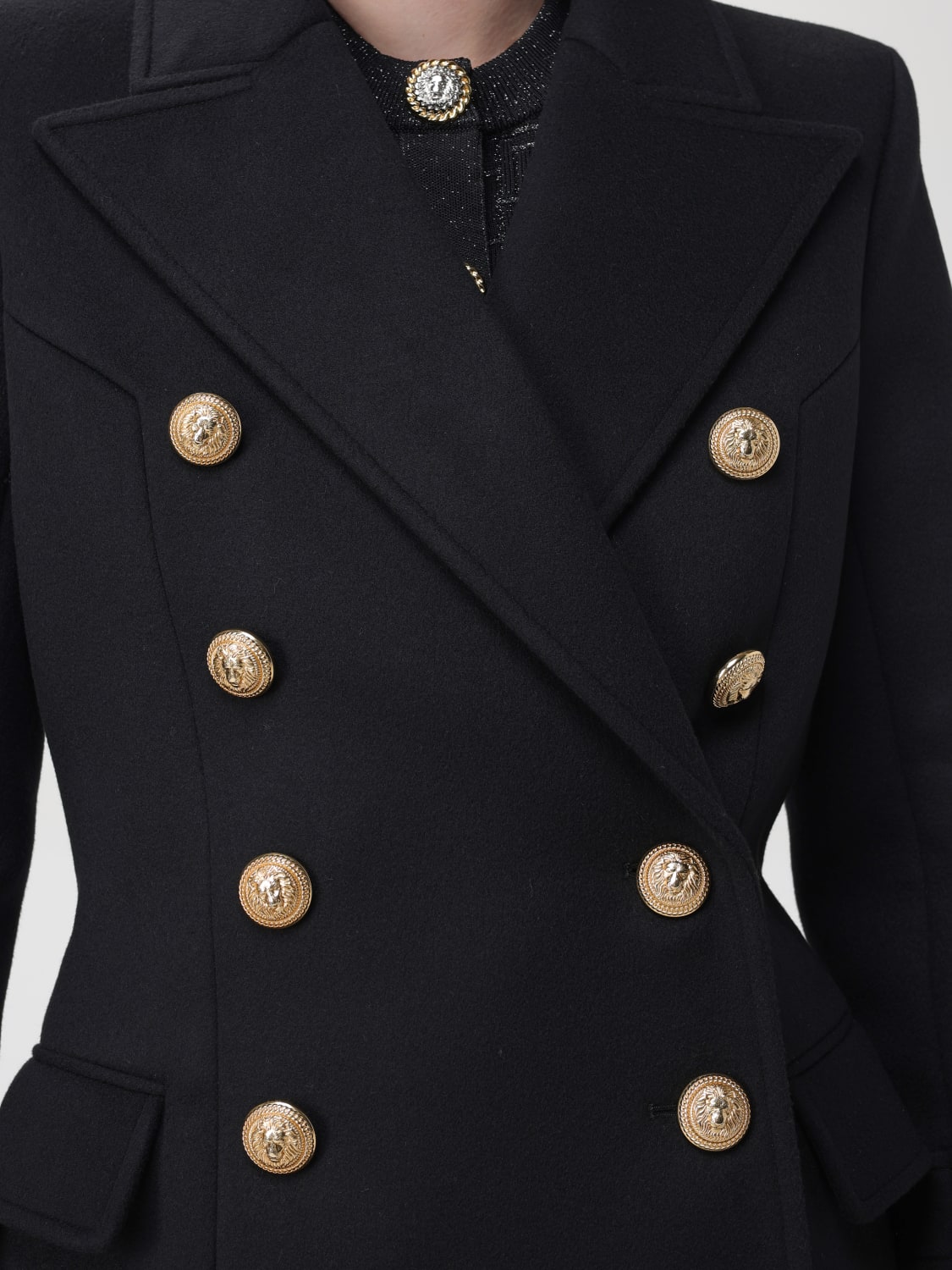 BALMAIN COAT: Trench coat woman Balmain, Black - Img 5