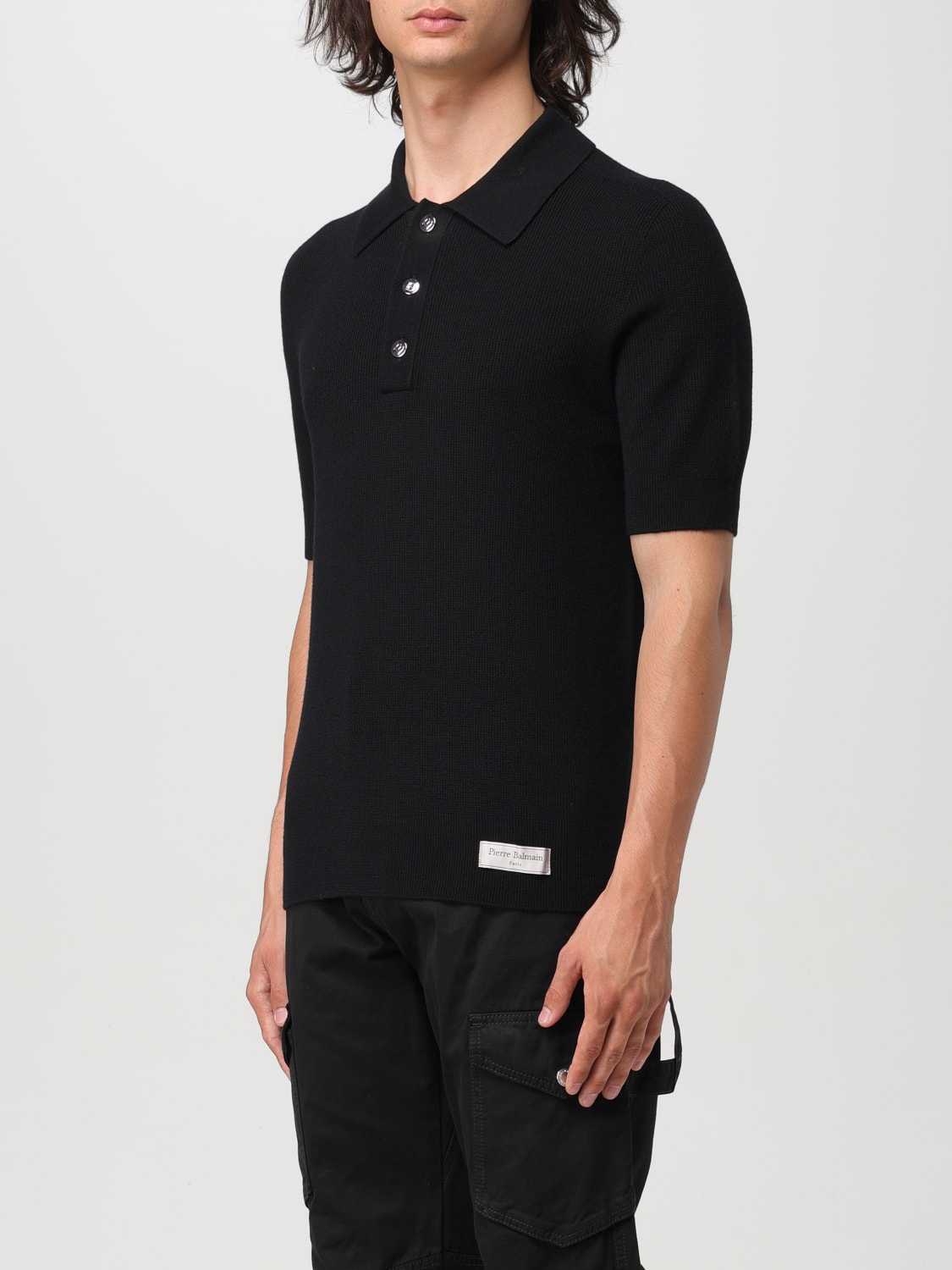 BALMAIN POLO SHIRT: Polo shirt men Balmain, Black - Img 4