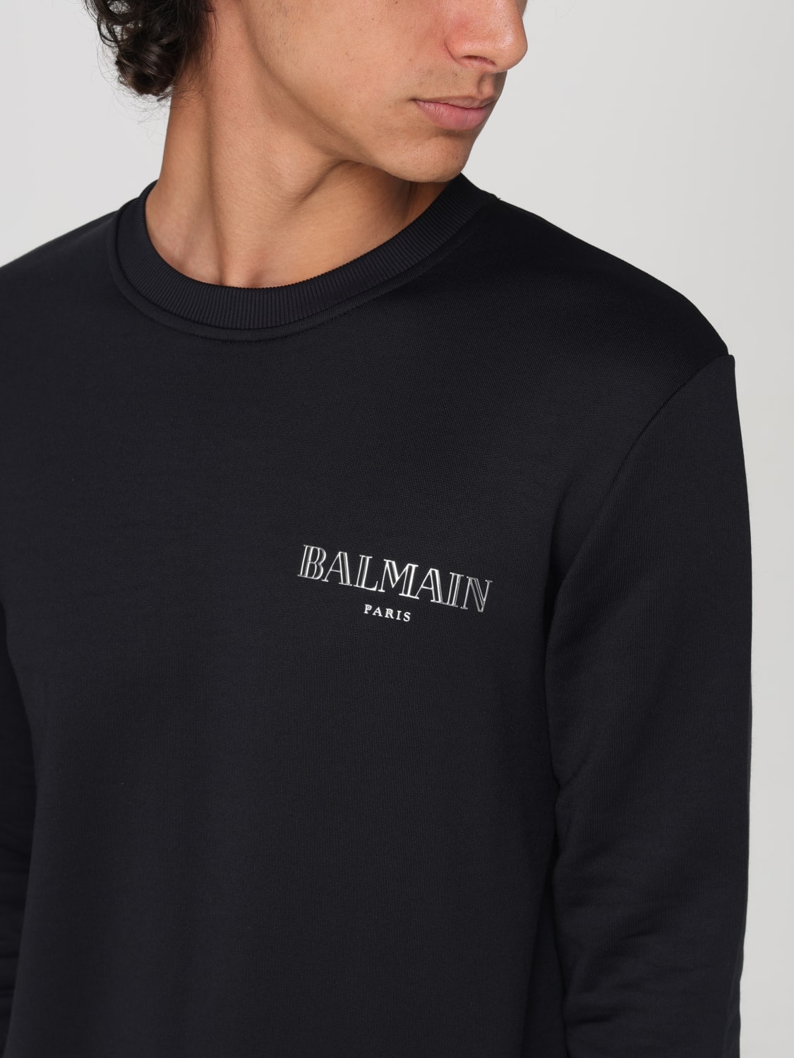 BALMAIN Sweatshirt men Black Balmain sweatshirt DH1JQ040GD84 online at GIGLIO.COM