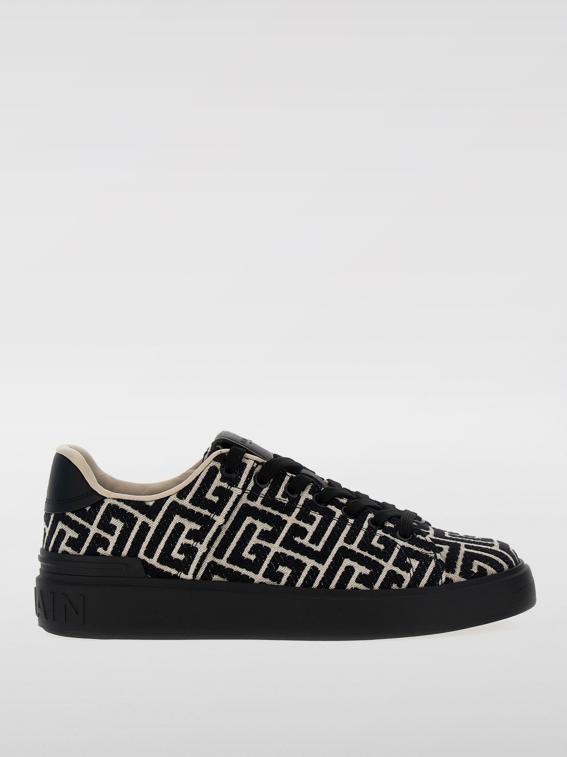 Giglio Sneakers B-Court Balmain in canvas con logo jacquard