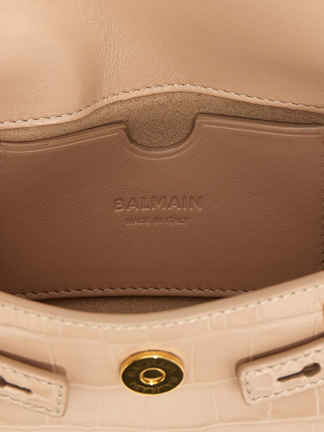 BALMAIN MINI BAG: Shoulder bag woman Balmain, Beige - Img 4