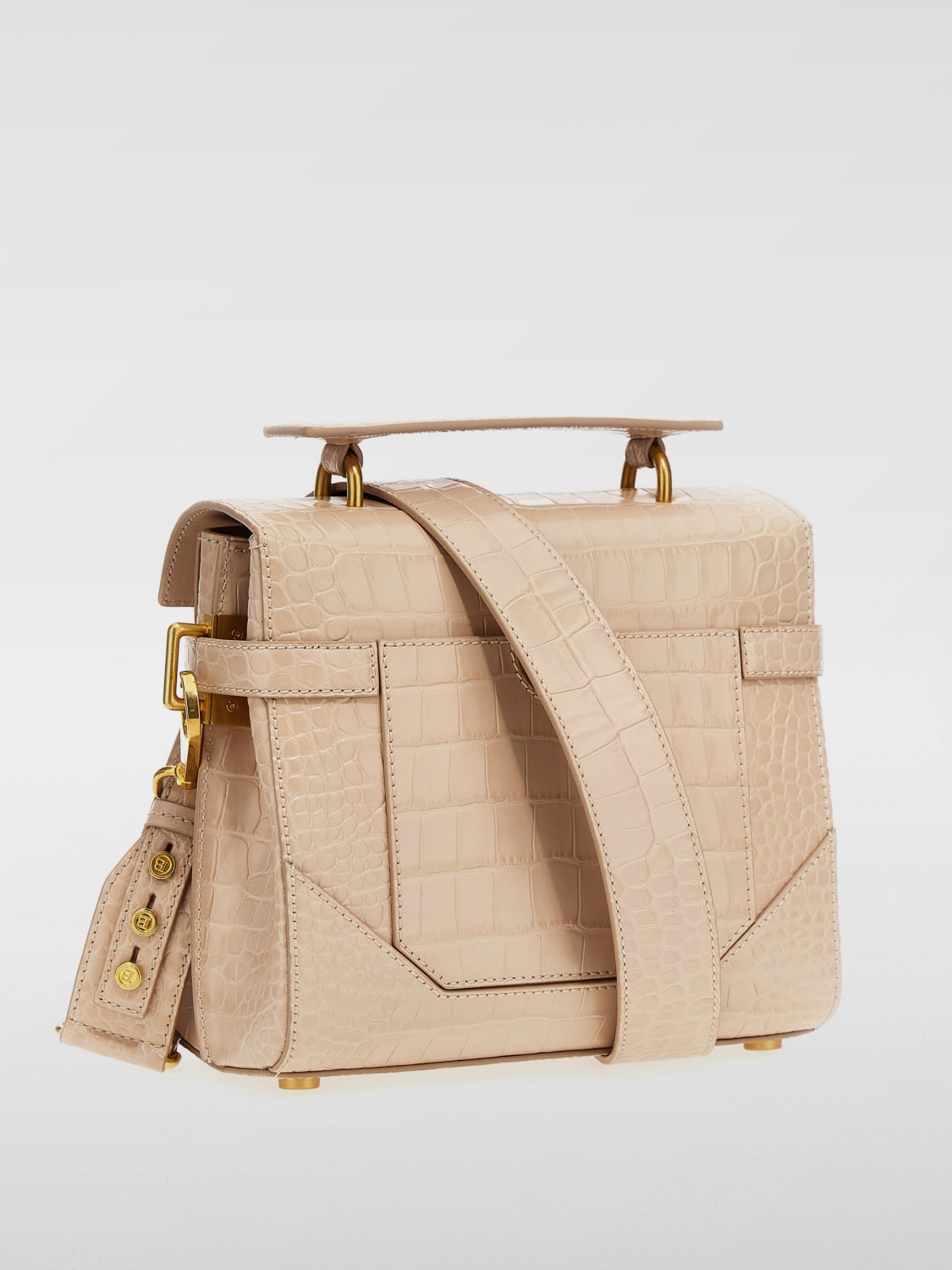 BALMAIN MINI BAG: Shoulder bag woman Balmain, Beige - Img 2