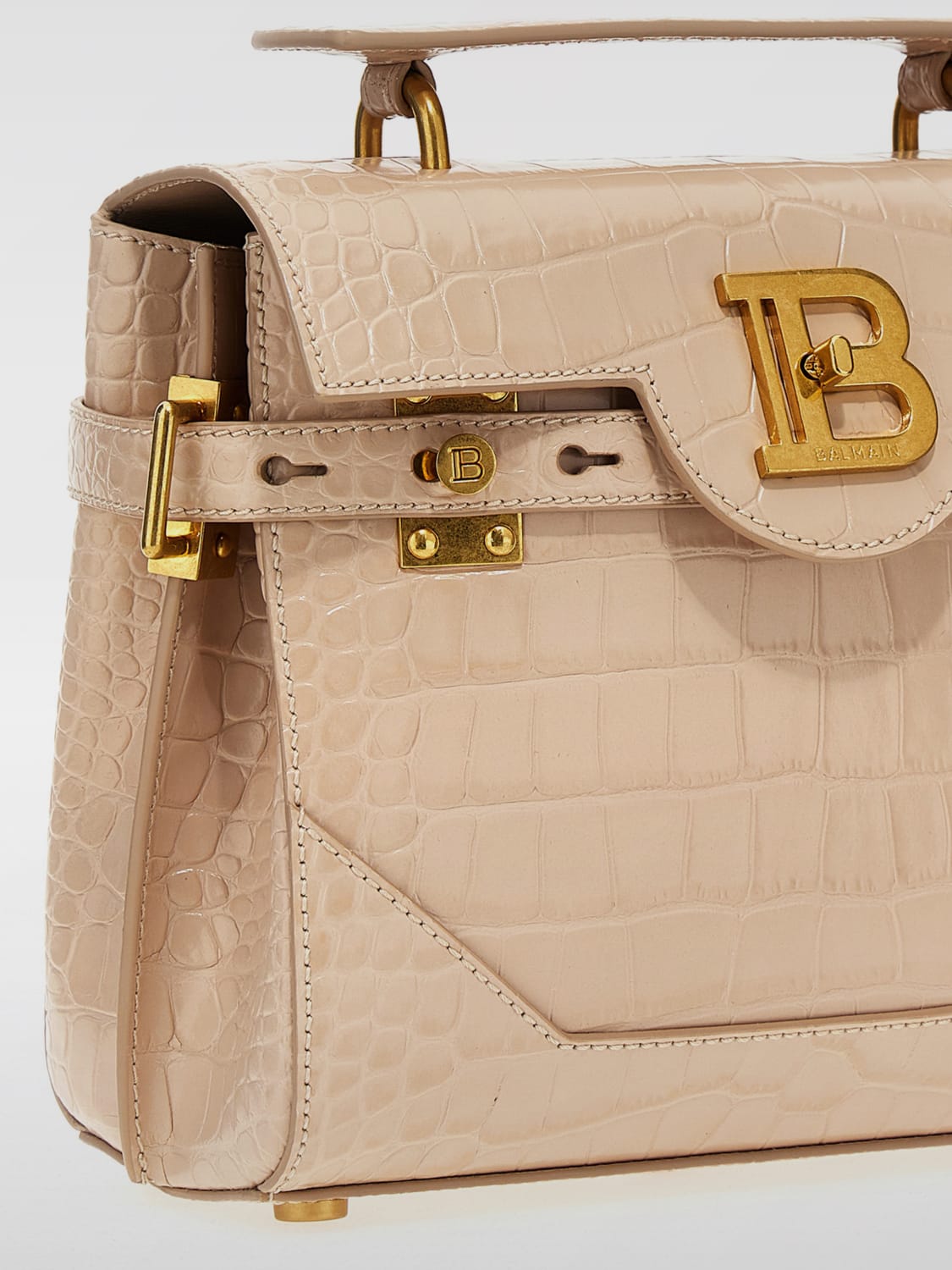 BALMAIN MINI BAG: Shoulder bag woman Balmain, Beige - Img 3