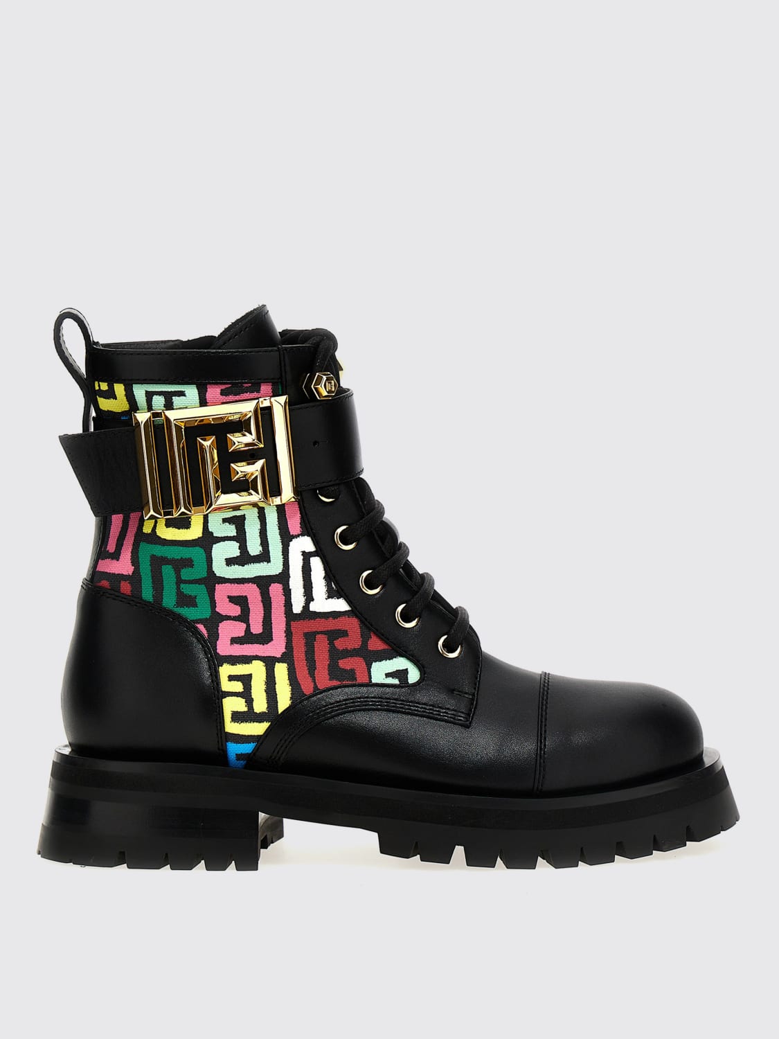 BALMAIN FLAT ANKLE BOOTS: Shoes woman Balmain, Multicolor - Img 1