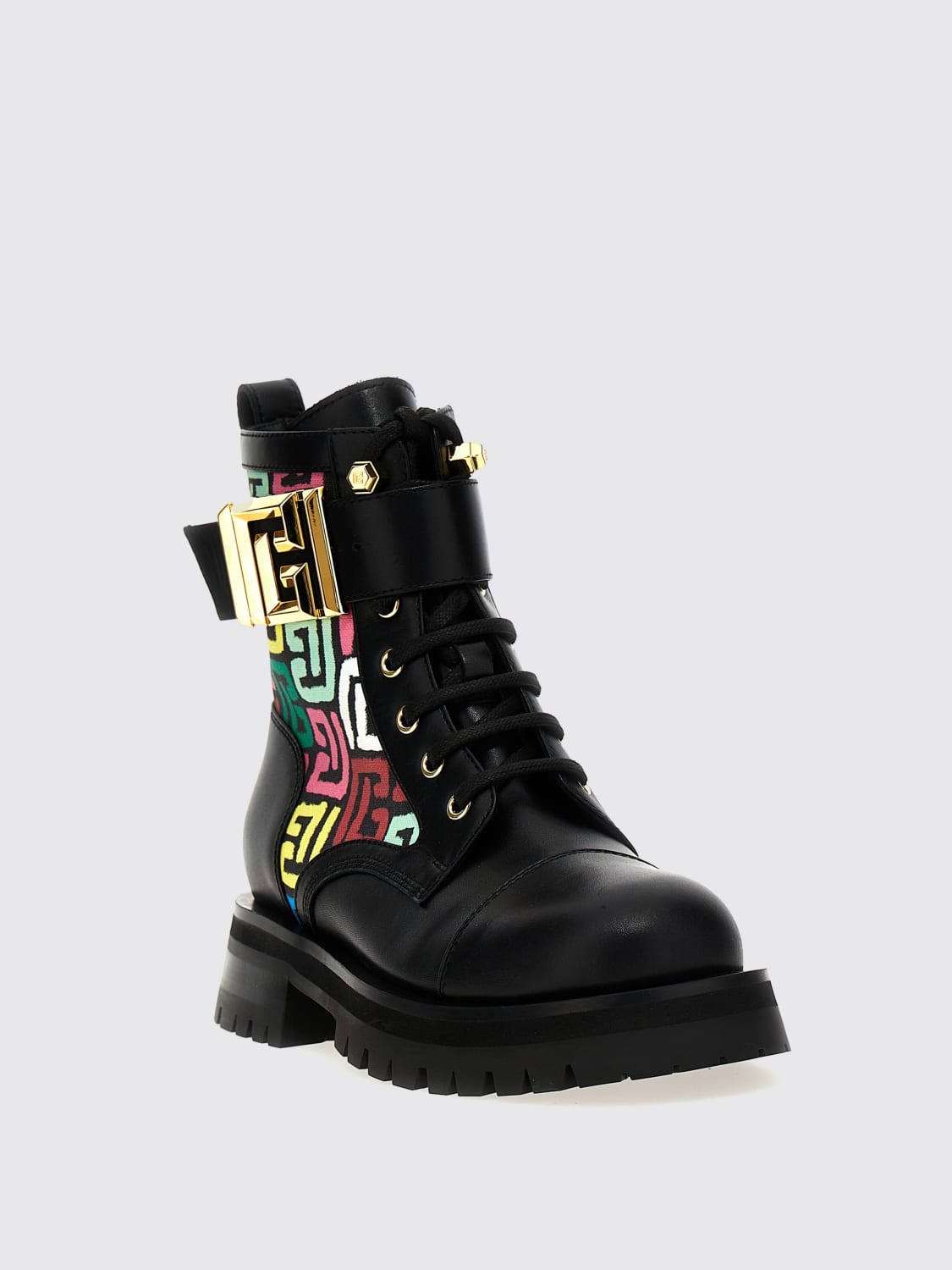 BALMAIN FLAT ANKLE BOOTS: Shoes woman Balmain, Multicolor - Img 2