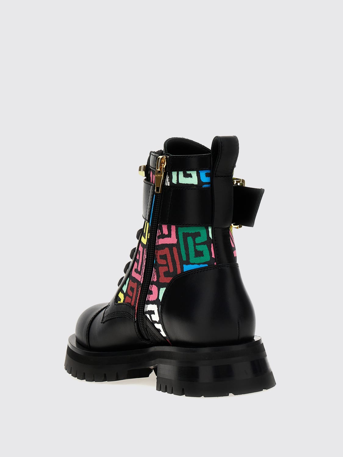 BALMAIN FLAT ANKLE BOOTS: Shoes woman Balmain, Multicolor - Img 3