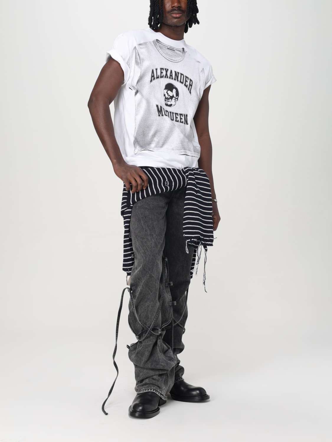 MCQUEEN T-SHIRT: T-shirt men McQueen, White - Img 2