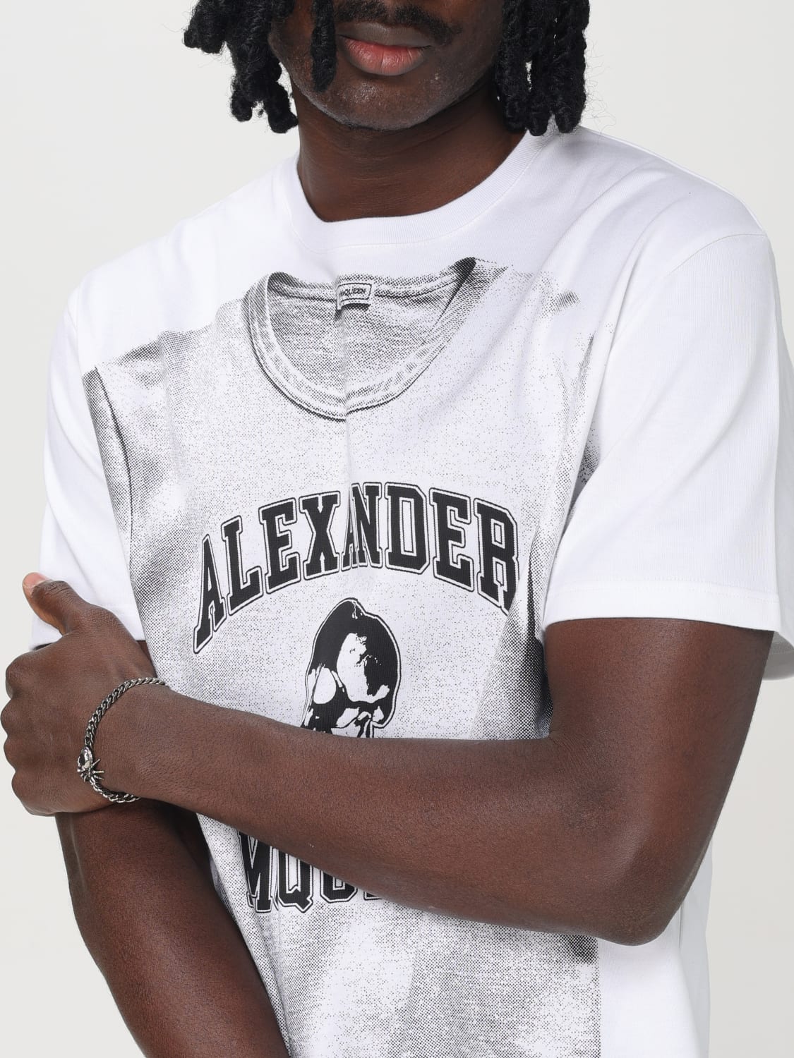 MCQUEEN T-SHIRT: T-shirt men McQueen, White - Img 5