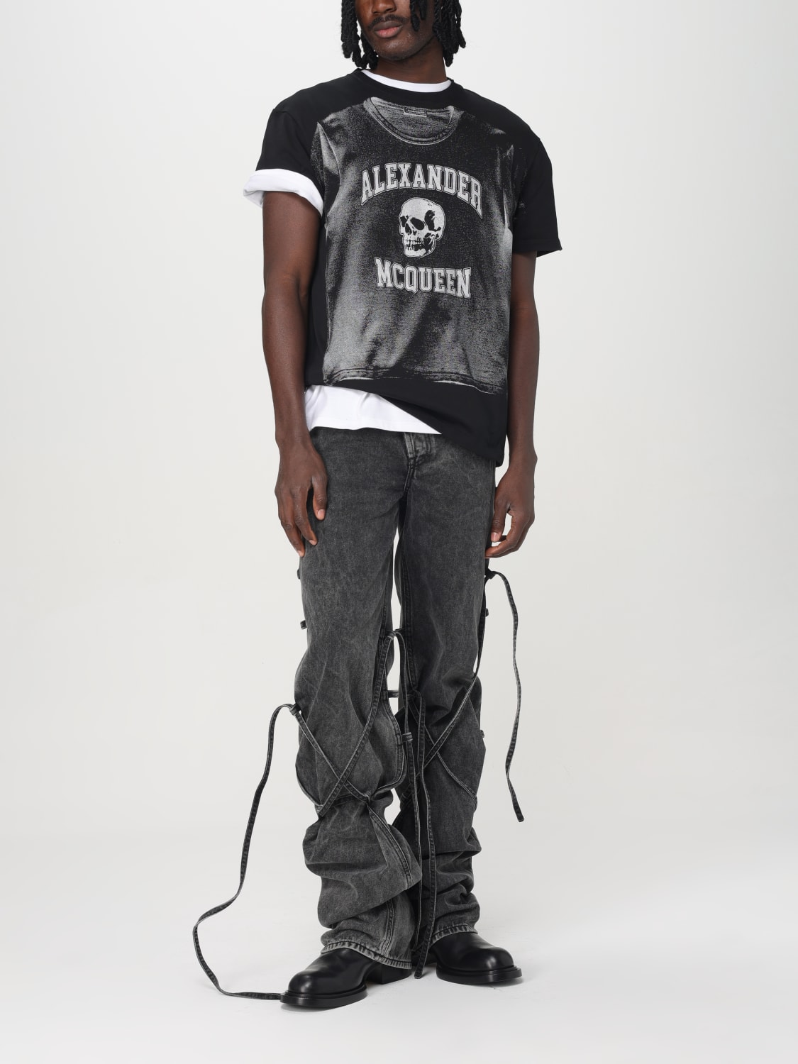 MCQUEEN T-SHIRT: T-shirt men McQueen, Black - Img 2