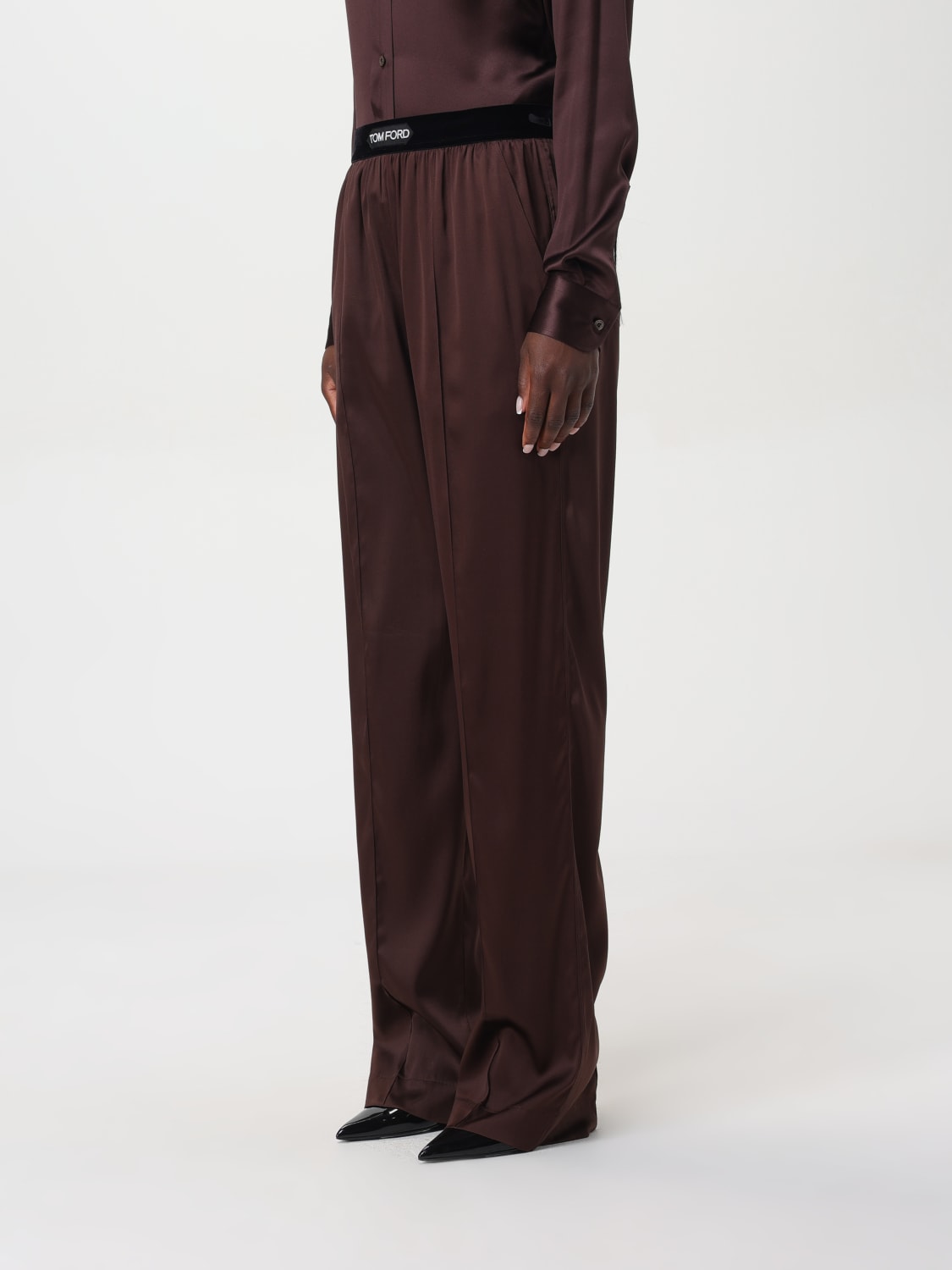 パンツ TOM FORD SS25 Silk pants (PAW397FAX881 JB022) Tom Ford - Satin trousers black - The Corner