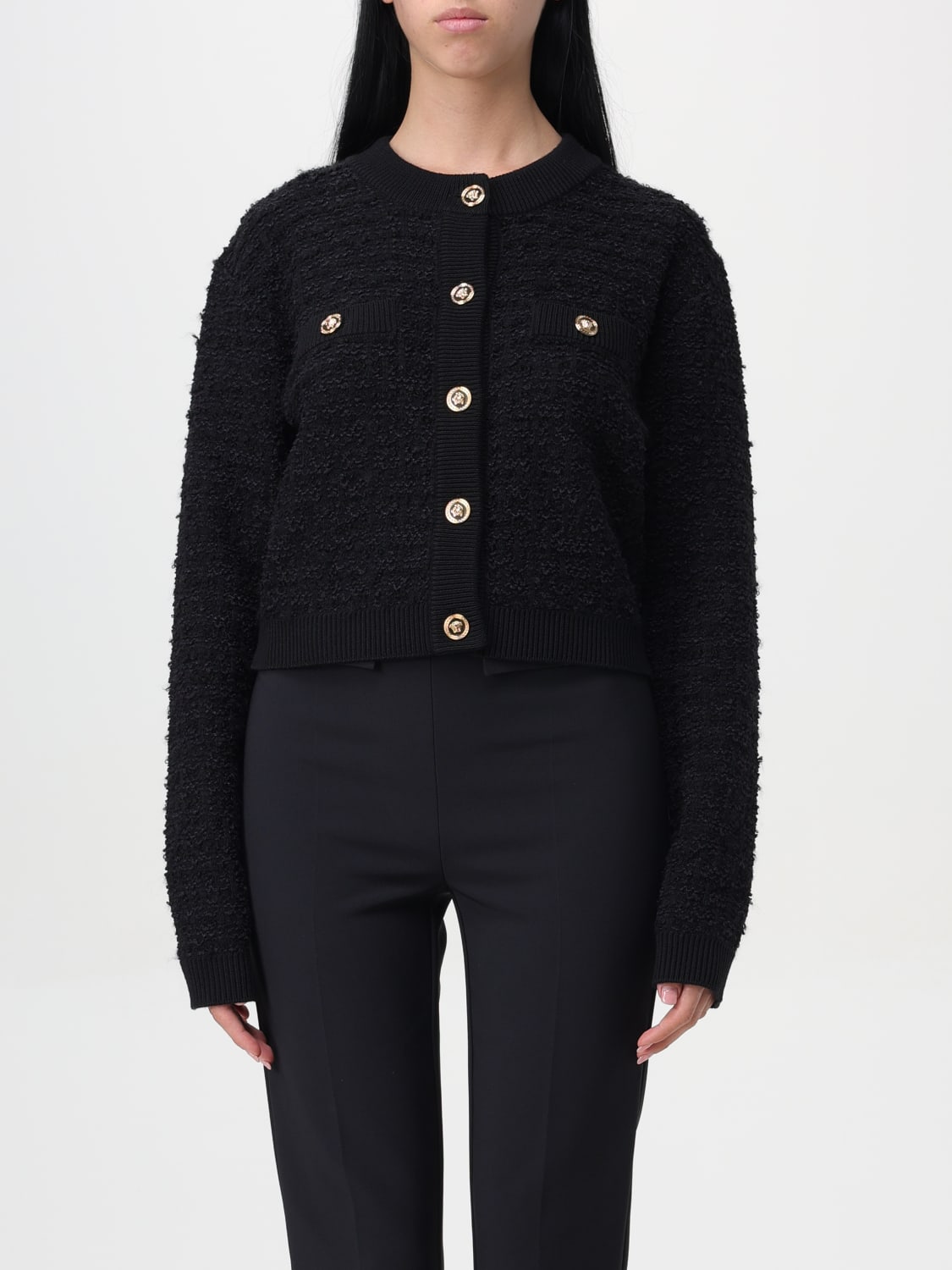 VERSACE CARDIGAN: Sweater woman Versace, Black - Img 1