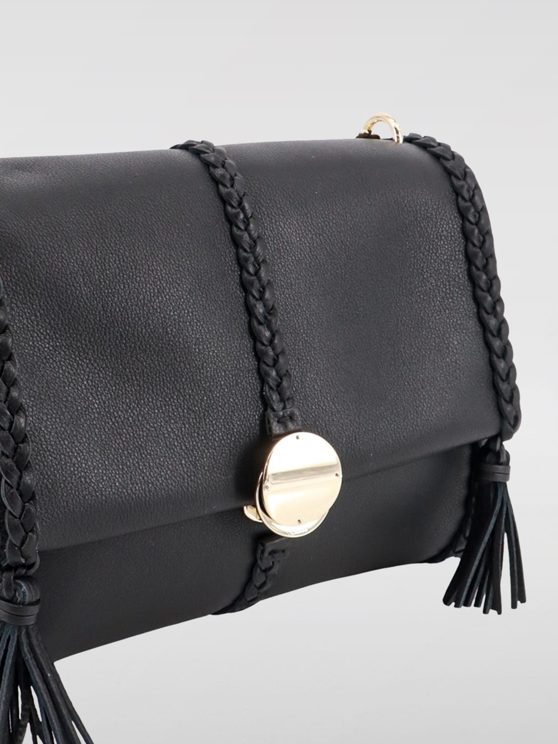 CHLOÉ BORSA A SPALLA: Borsa Pénélope Chloè in pelle a grana , Nero - Img 3