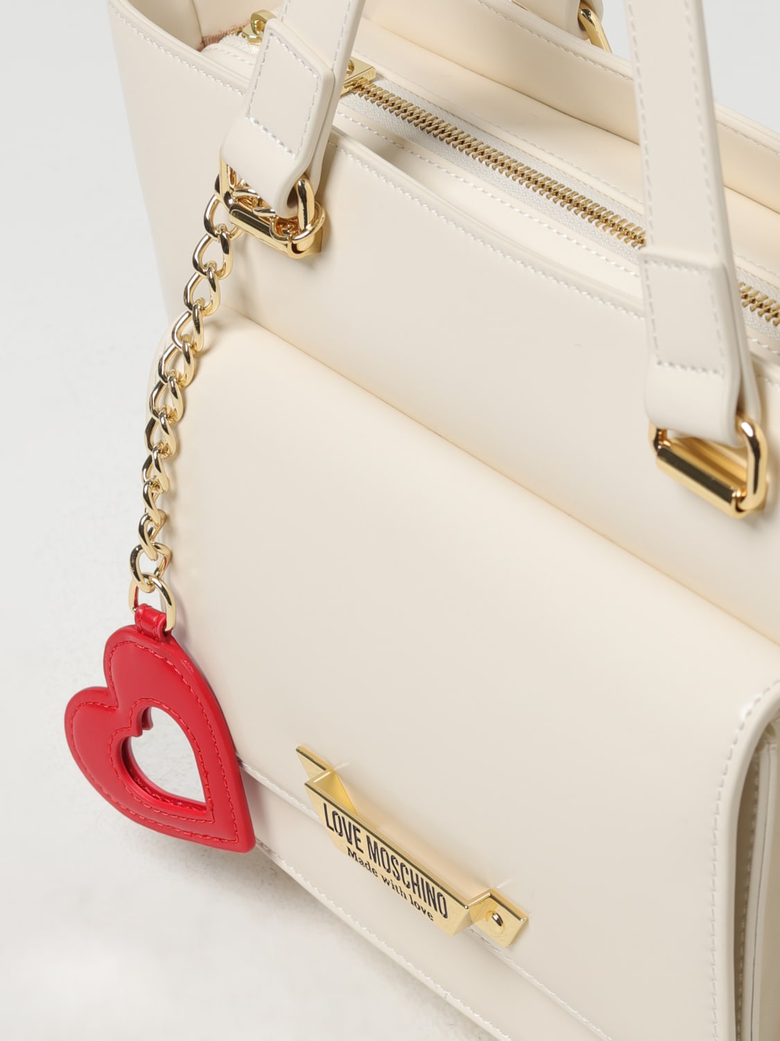 LOVE MOSCHINO SHOULDER BAG: Crossbody bags woman Love Moschino, Ivory - Img 3