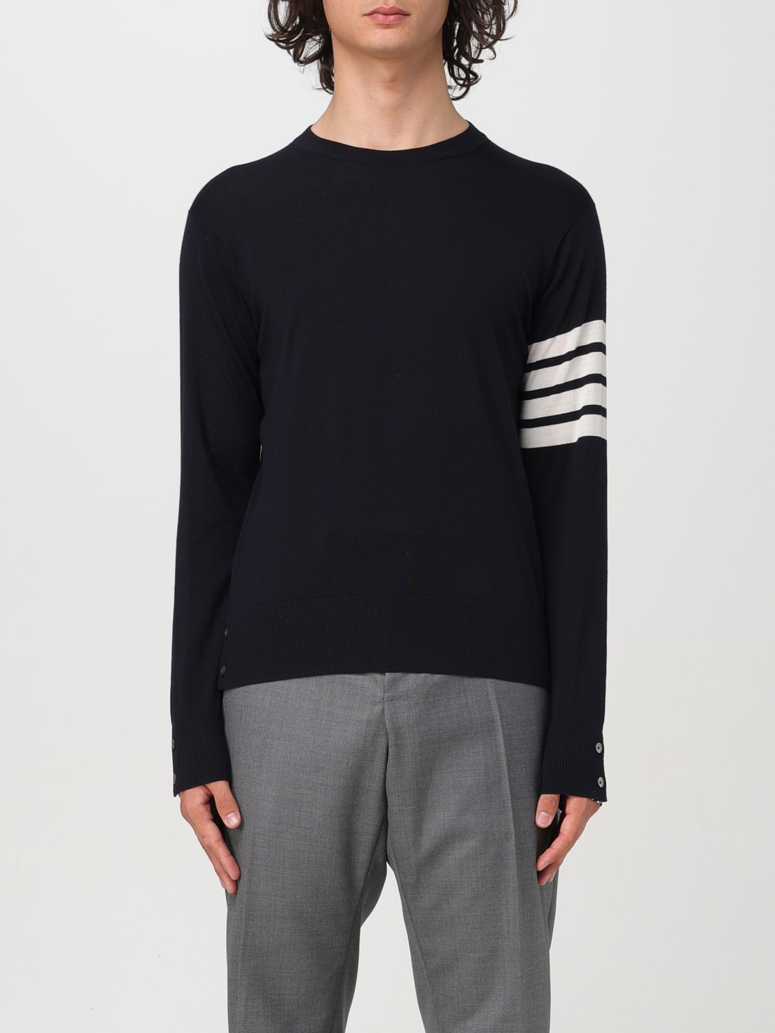 THOM BROWNE SWEATER: Cardigan men Thom Browne, Blue - Img 1