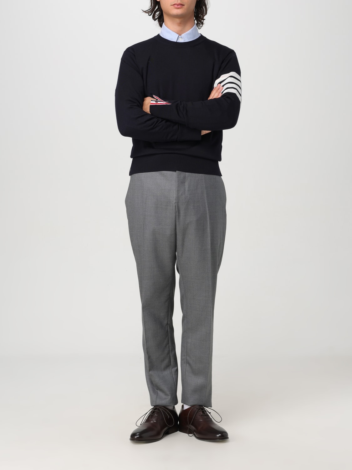 THOM BROWNE SWEATER: Cardigan men Thom Browne, Blue - Img 2