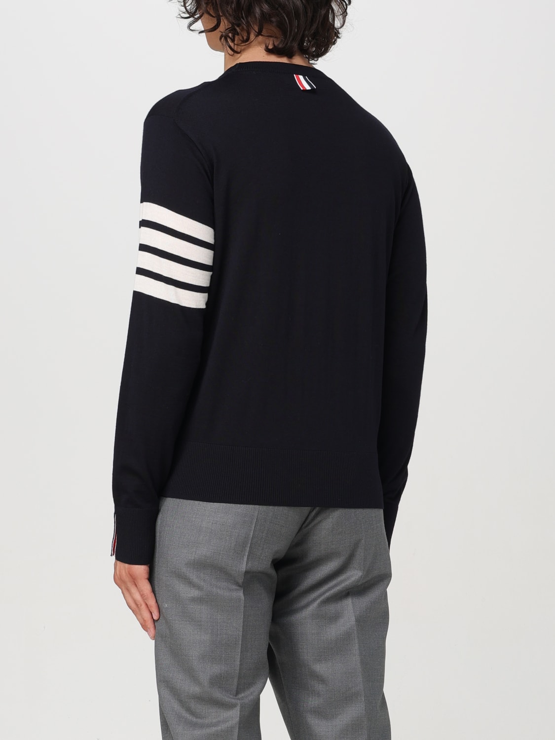 THOM BROWNE SWEATER: Cardigan men Thom Browne, Blue - Img 3