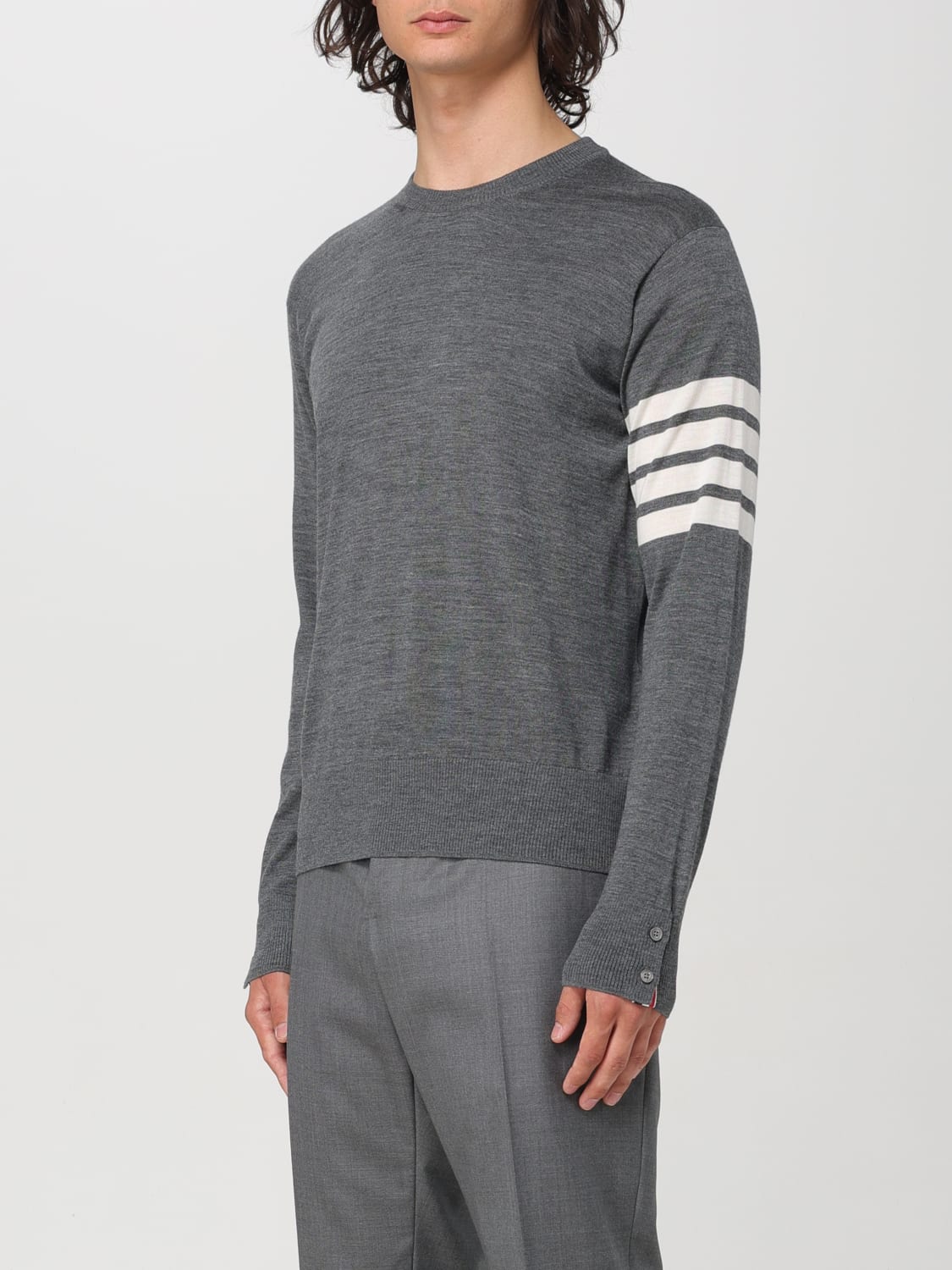 THOM BROWNE SWEATER: Cardigan men Thom Browne, Grey - Img 4