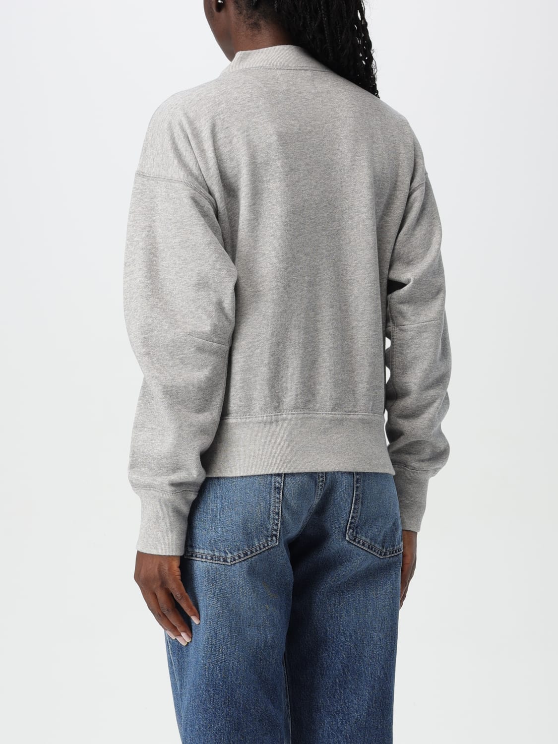 ISABEL MARANT ETOILE FELPA: Felpa con maxi logo Isabel Marant Etoile, Grigio - Img 2