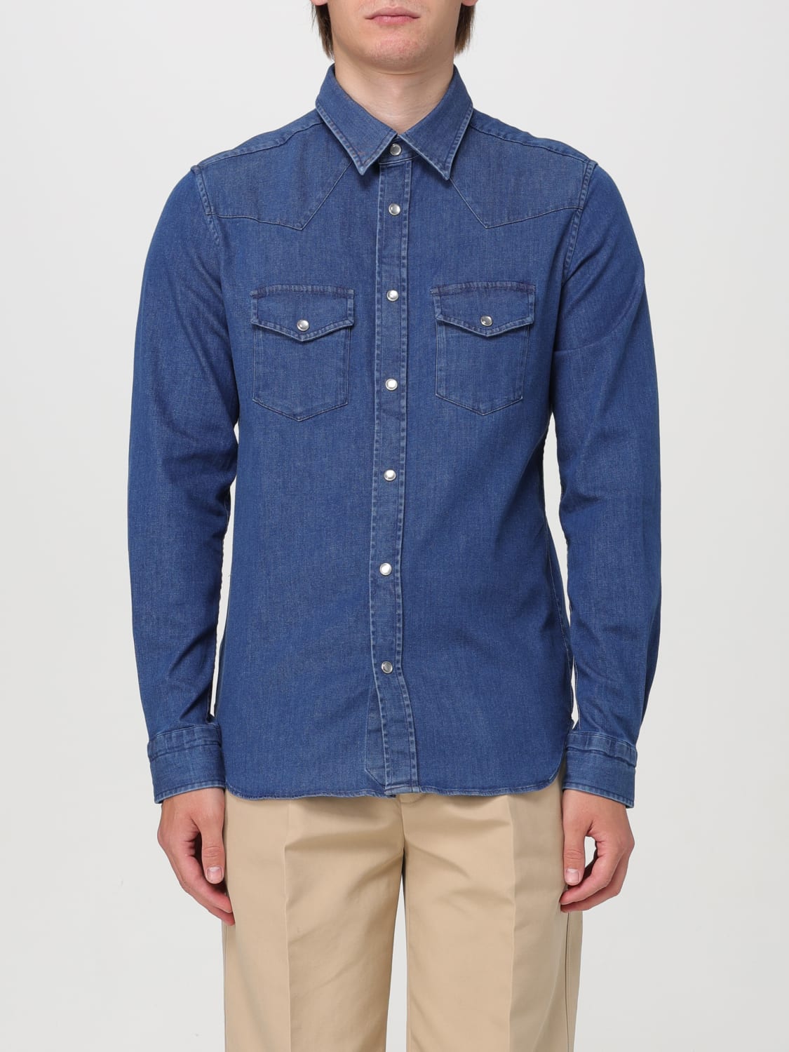 Giglio Camicia Tom Ford in denim di cotone