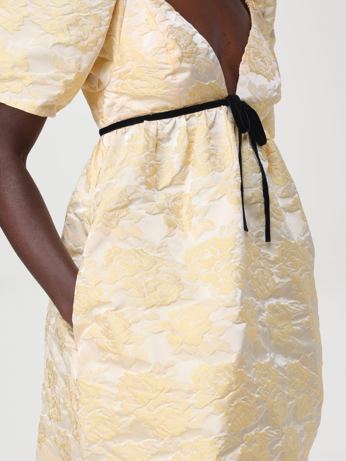 GANNI DRESS: Dress woman Ganni, Yellow - Img 3