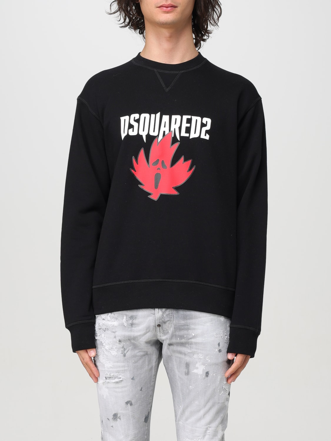 DSQUARED2 スウェットシャツ: スウェットシャツ メンズ Dsquared2, ブラック - Img 1