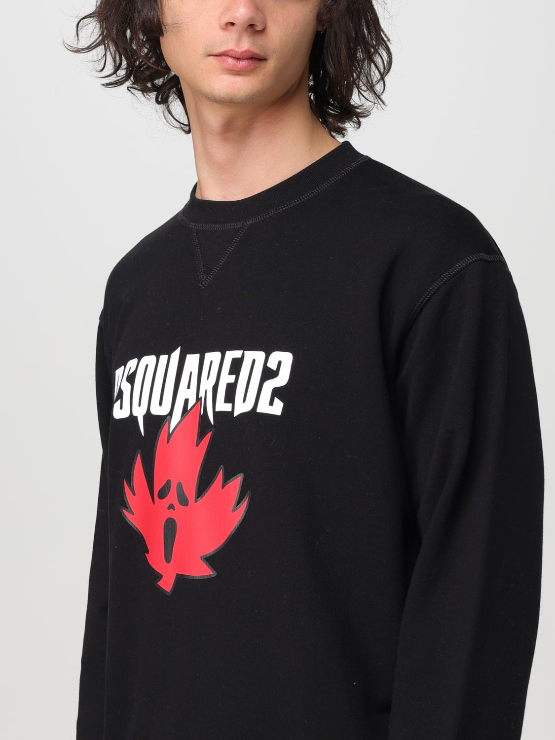 DSQUARED2 スウェットシャツ: スウェットシャツ メンズ Dsquared2, ブラック - Img 3