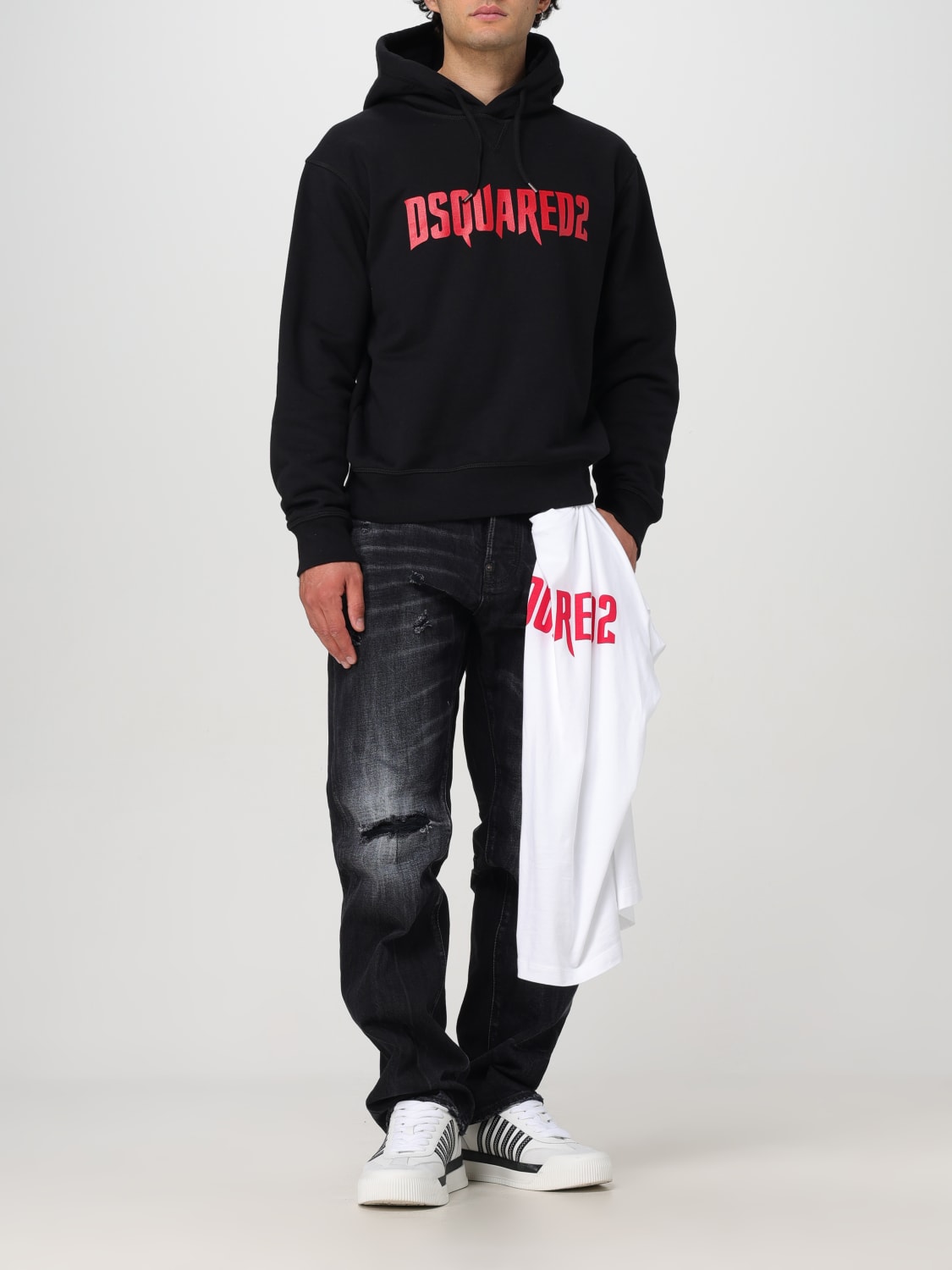 DSQUARED2 牛仔裤: 牛仔裤 男士 Dsquared2, 黑色 - Img 2