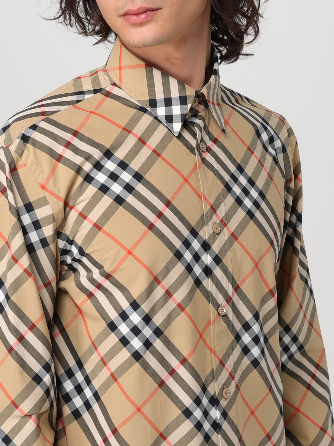 BURBERRY CAMICIA: Camicia check Burberry in cotone, Sabbia - Img 5