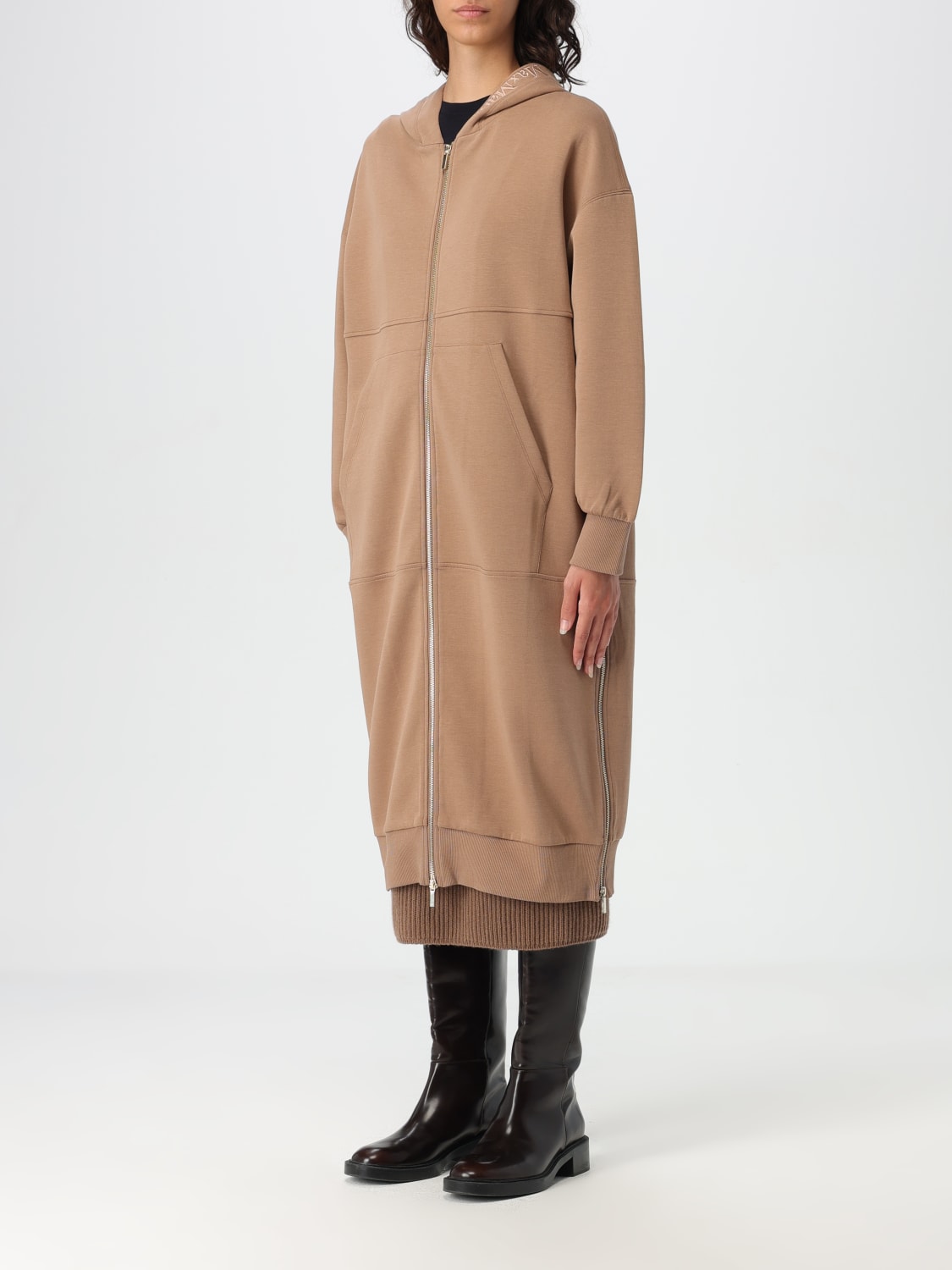 'S MAX MARA FELPA: Felpa lunga con cappuccio 's Max Mara, Cammello - Img 3