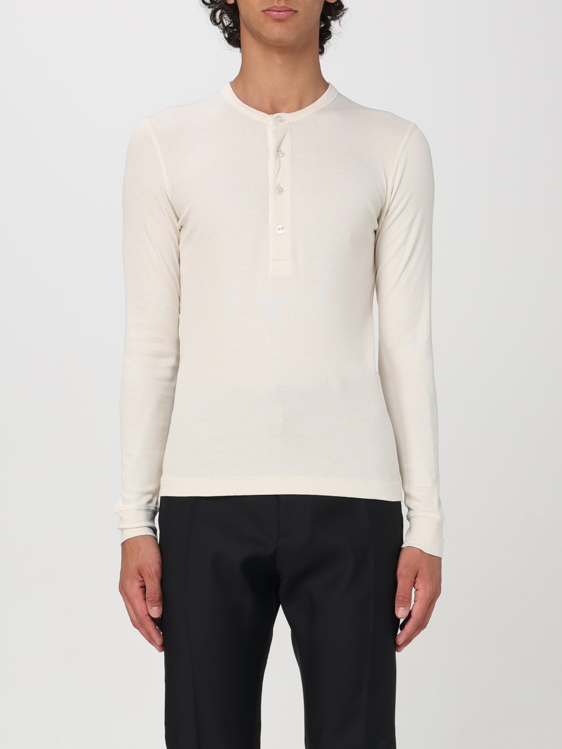 Giglio T-shirt Tom Ford in misto lyocell a costine