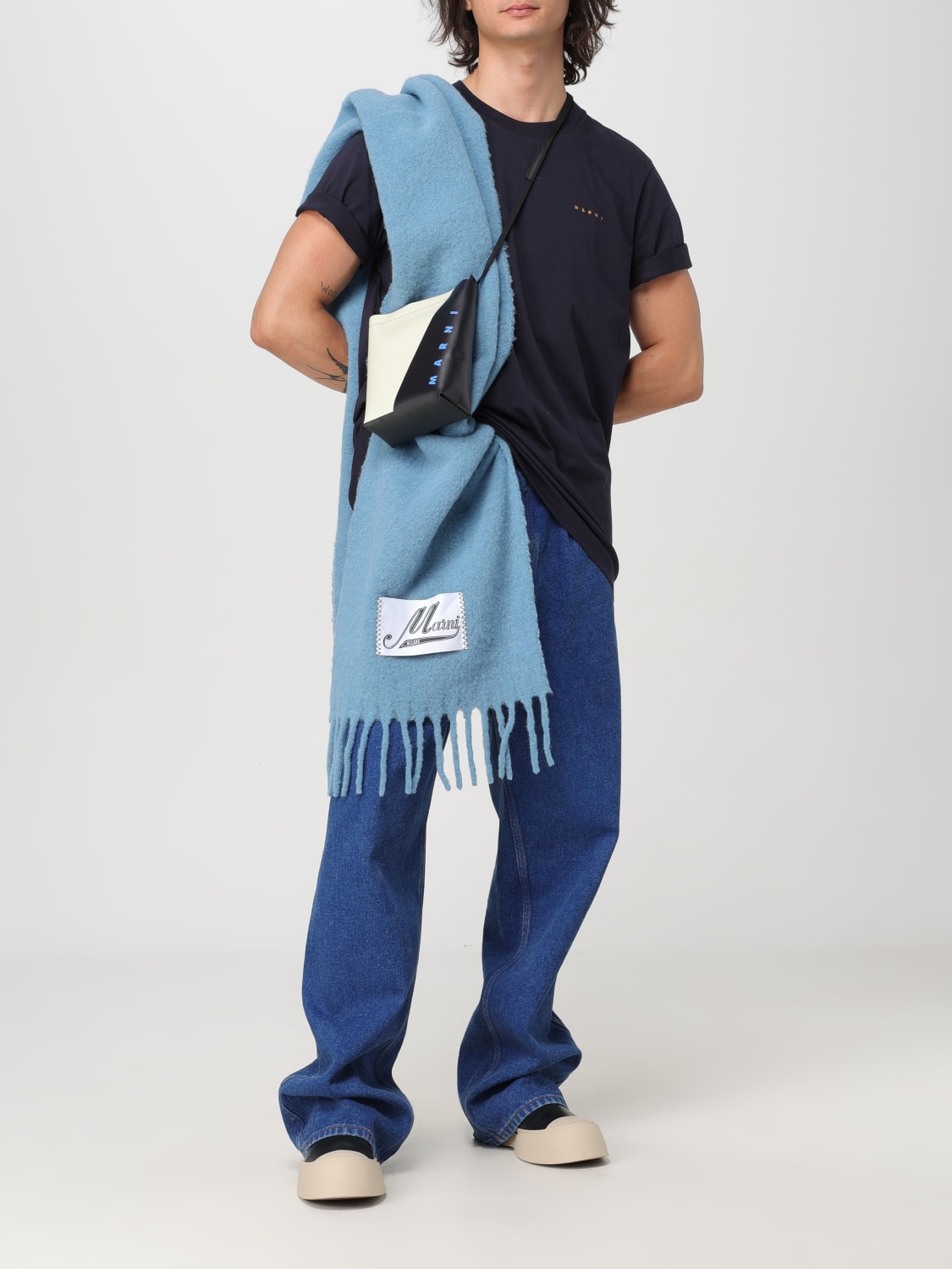 MARNI T恤: T恤 男士 Marni, 蓝色 - Img 2