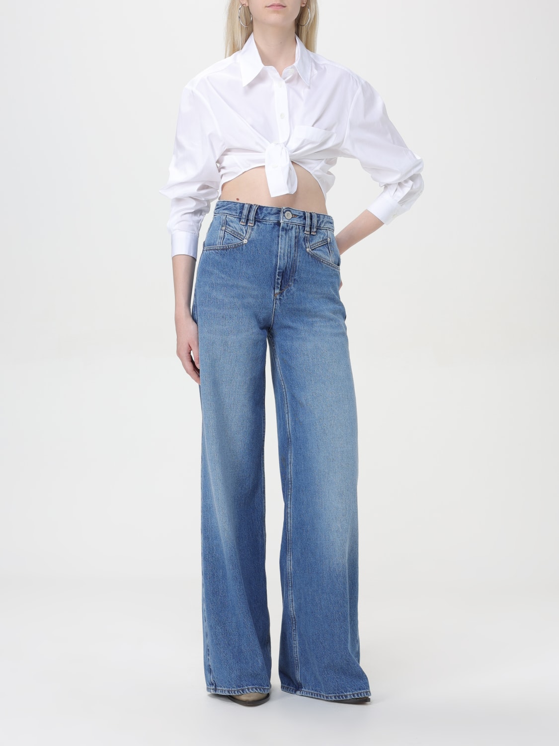 ISABEL MARANT JEANS: Jeans Lemony a gamba larga Isabel Marant, Blue - Img 2