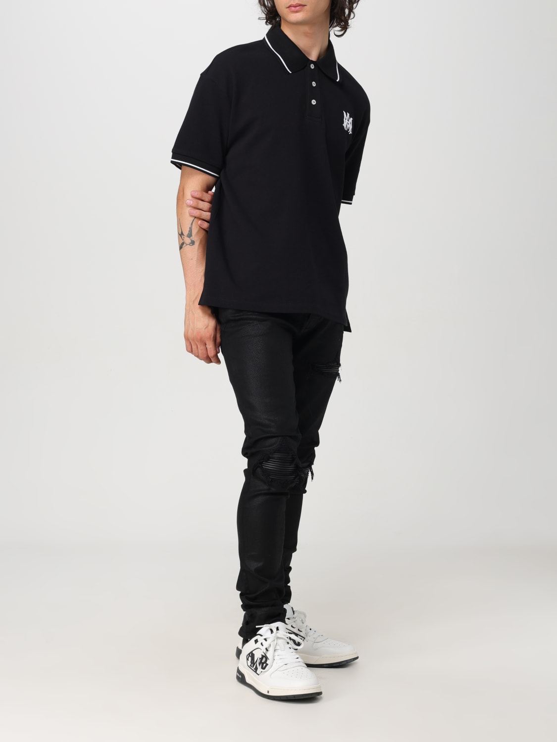 AMIRI：ポロシャツ メンズ - ブラック | GIGLIO.COMオンラインの