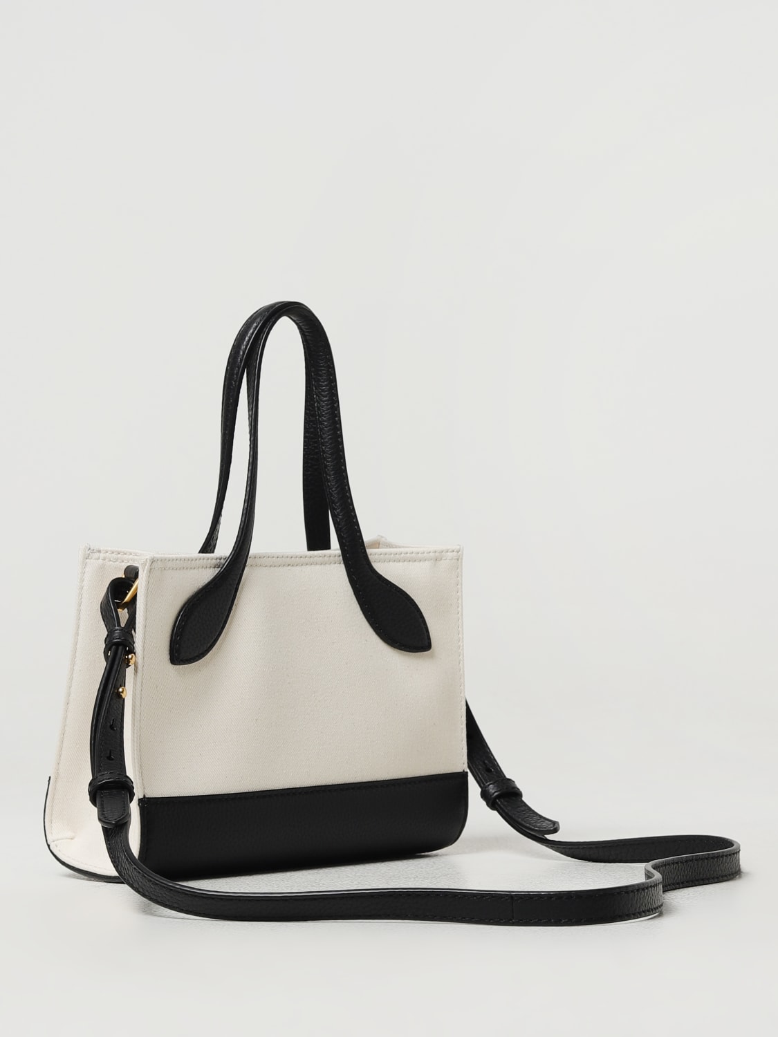 BALLY BORSA MINI: Borsa Bar Keep On Bally in canvas e pelle a grana , Bianco - Img 2