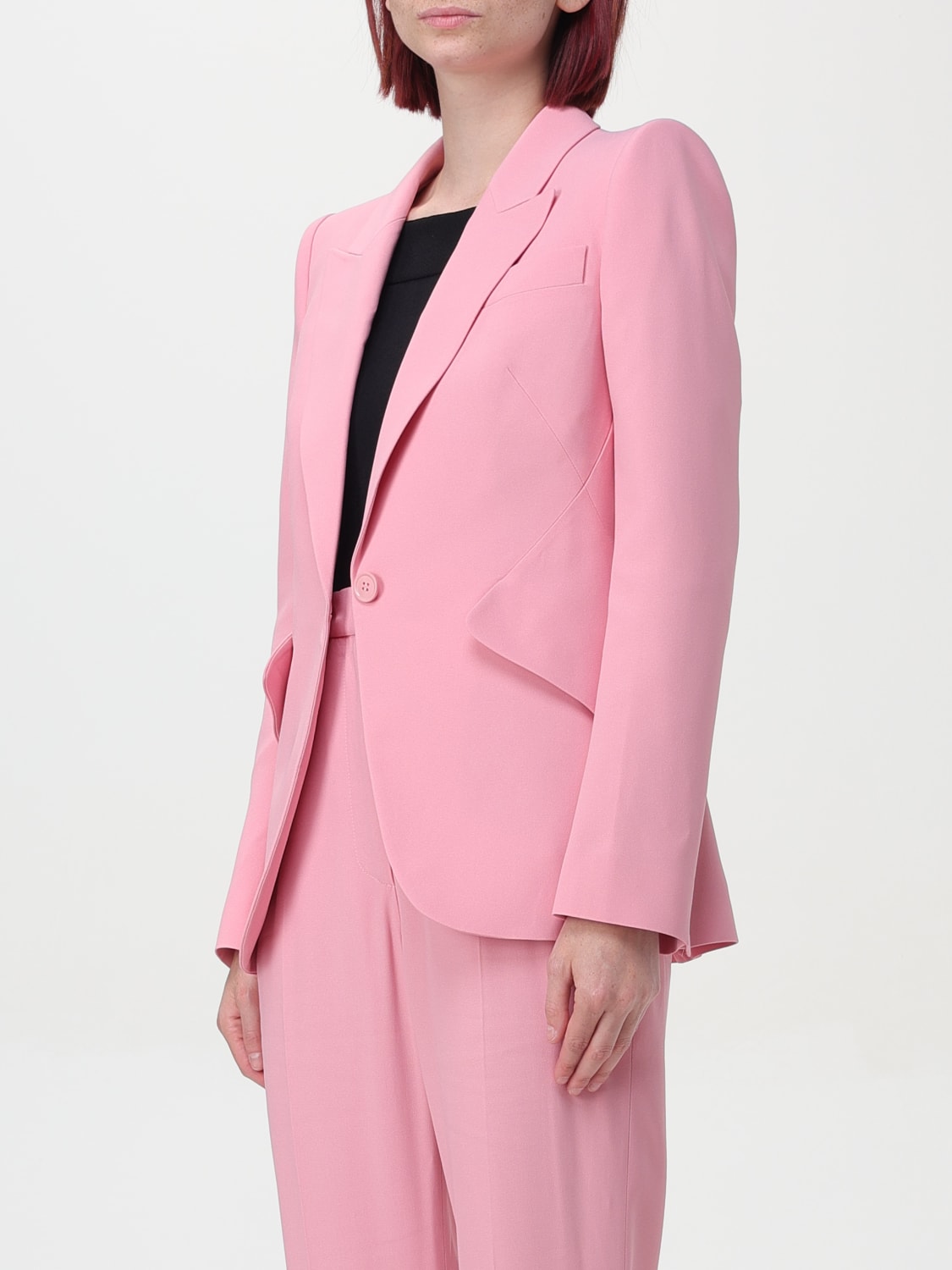 【関税&送料込】Alexander Mcqueen Pink Wool Blend Blazer Alexander McQueen Blazer, Size 40 IT