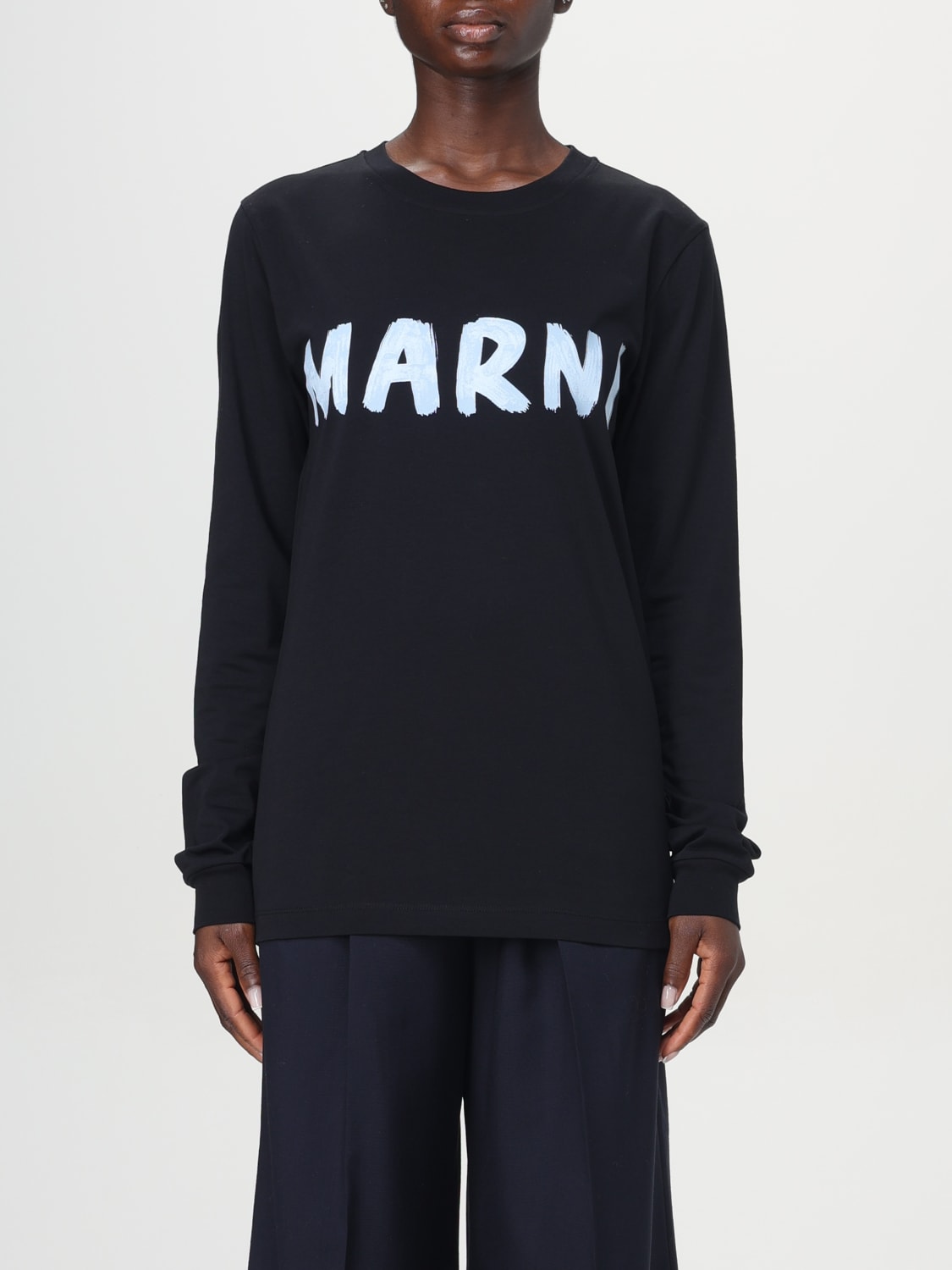 Giglio T-shirt di cotone con maxi logo Marni