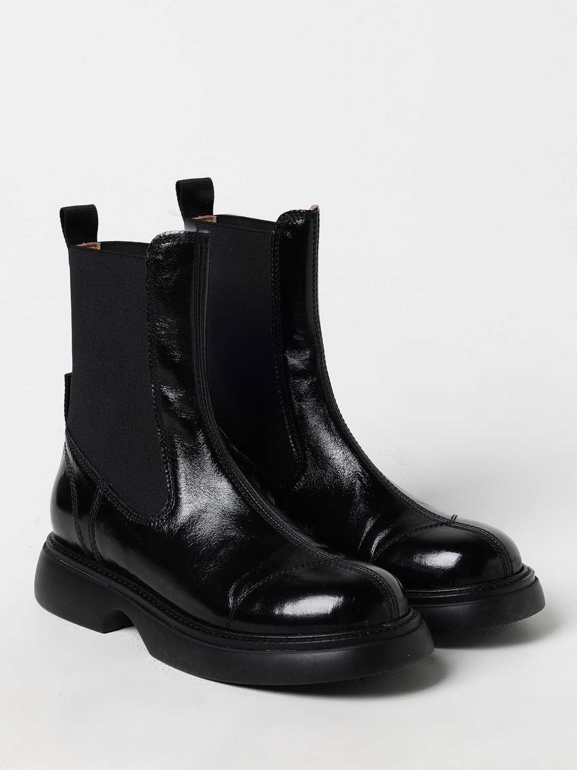 GANNI FLAT ANKLE BOOTS: Shoes woman Ganni, Black - Img 2