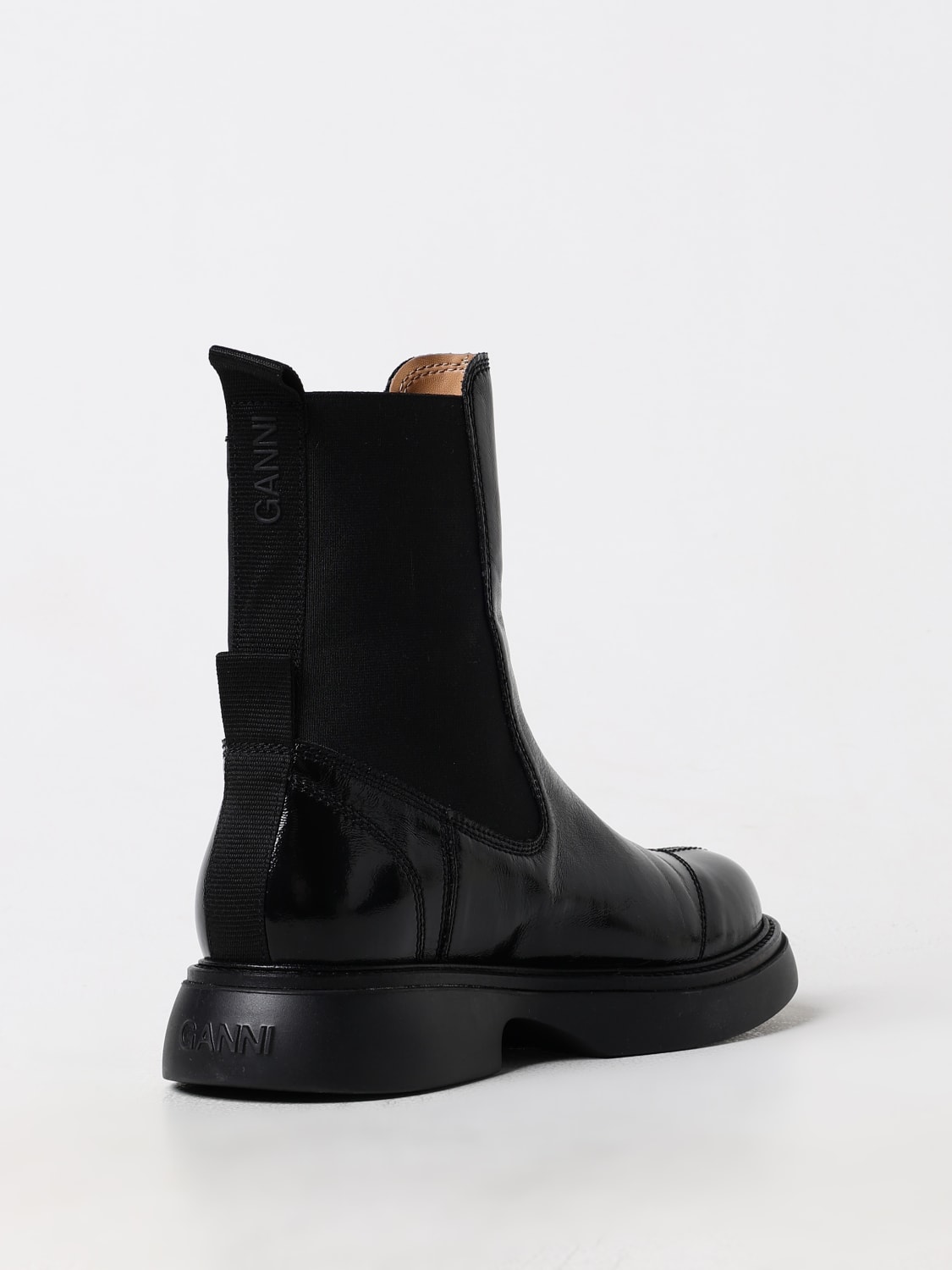 GANNI FLAT ANKLE BOOTS: Shoes woman Ganni, Black - Img 3