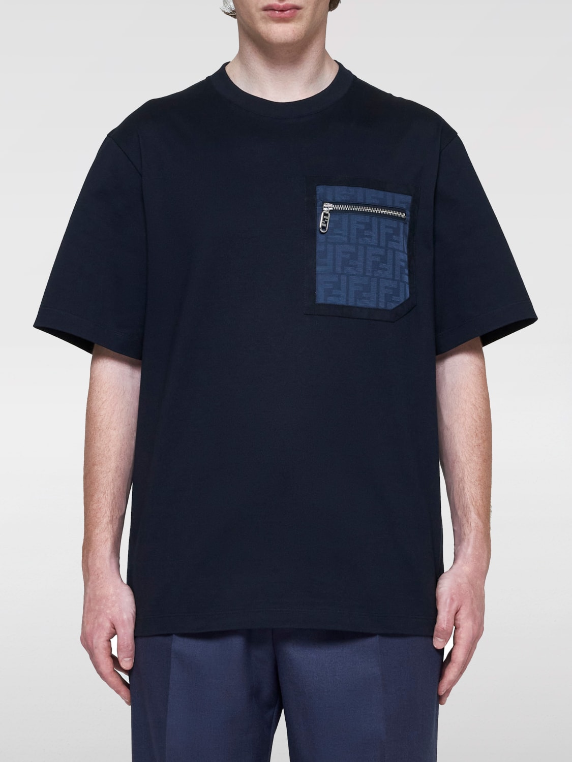 FENDI T-SHIRT: T-shirt men Fendi, Blue - Img 1