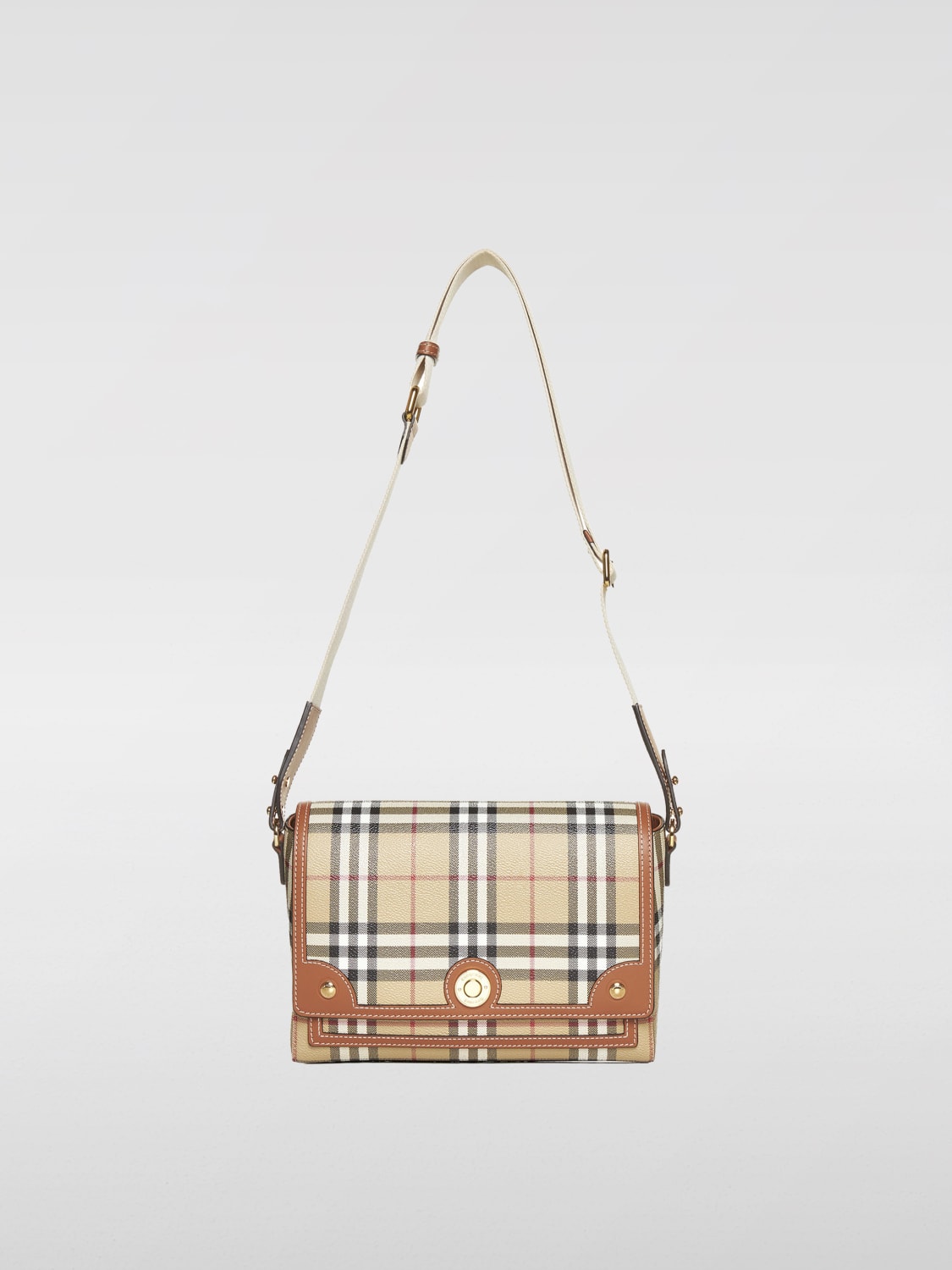 Giglio Borsa Vintage Check Note Burberry in cotone spalmato e pelle