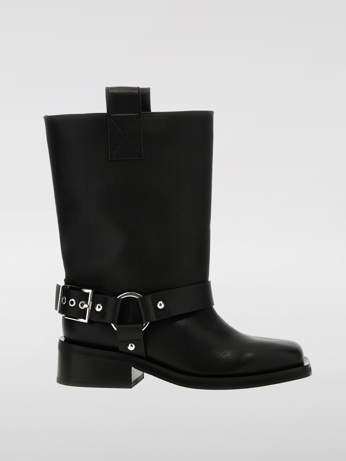 GANNI FLAT ANKLE BOOTS: Flat ankle boots woman Ganni, Black - Img 1