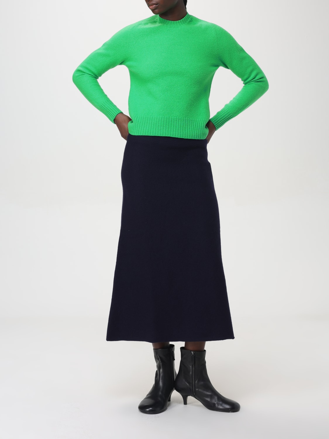 JIL SANDER MAGLIA: Maglia basic di lana Jil Sander, Verde - Img 2