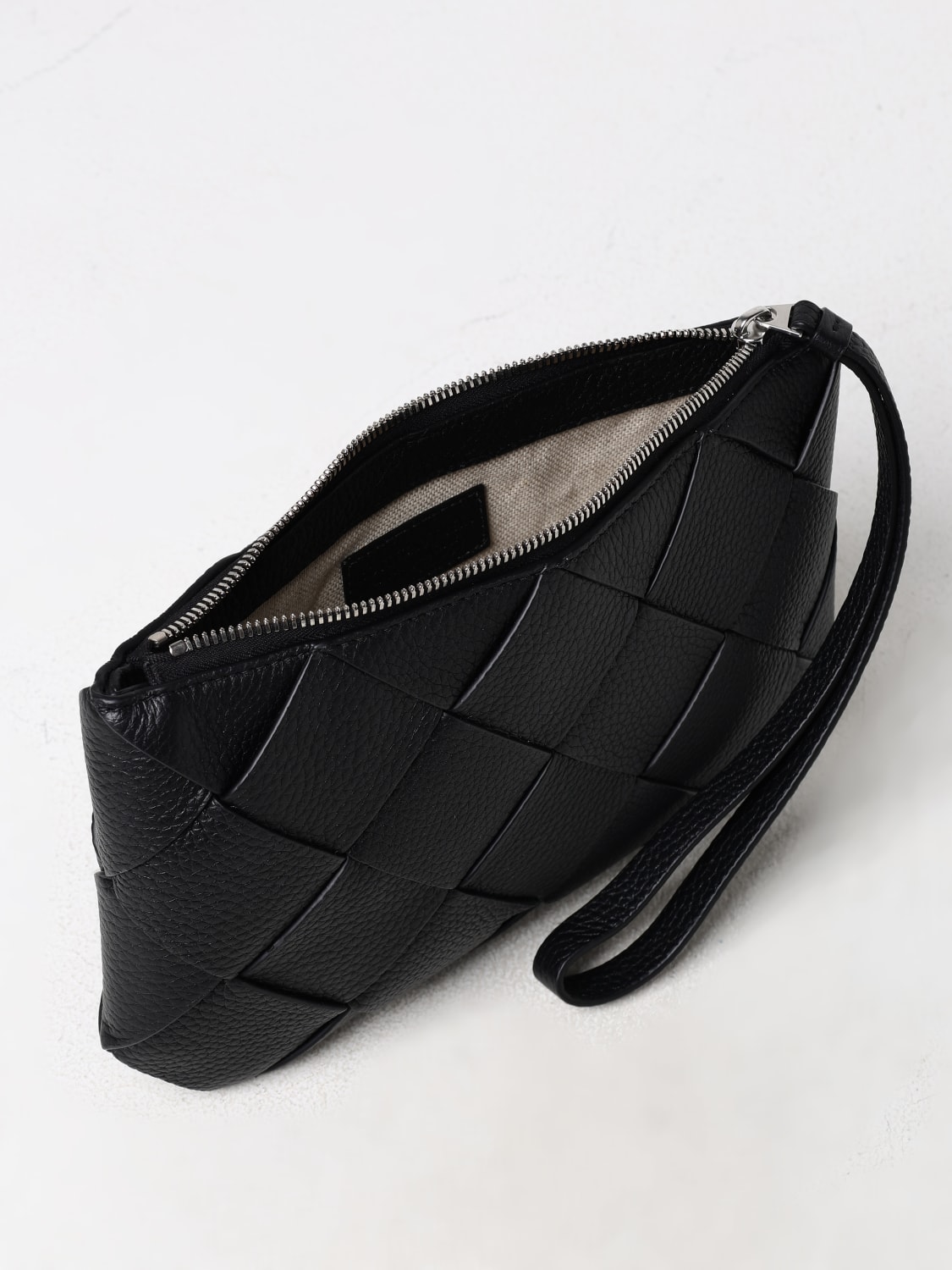 BOTTEGA VENETA PORTADOCUMENTI: Pochette Diago Bottega Veneta in pelle a grana intrecciata , Nero - Img 5