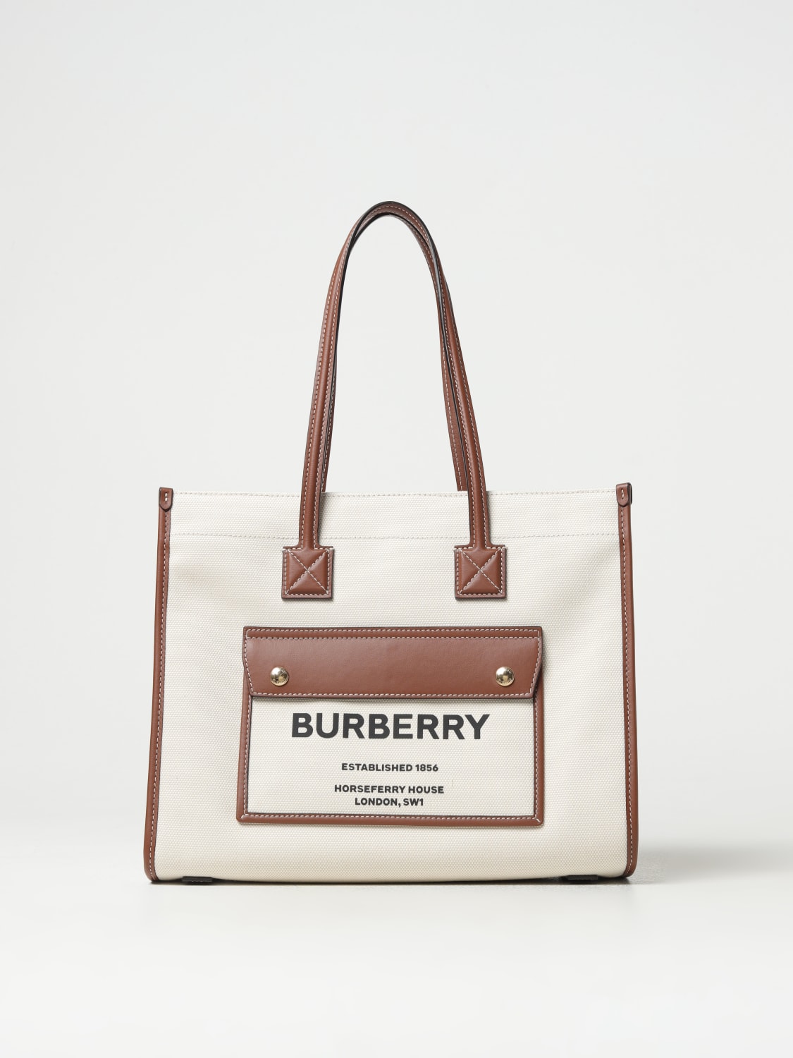 Giglio Borsa Burberry in canvas e pelle