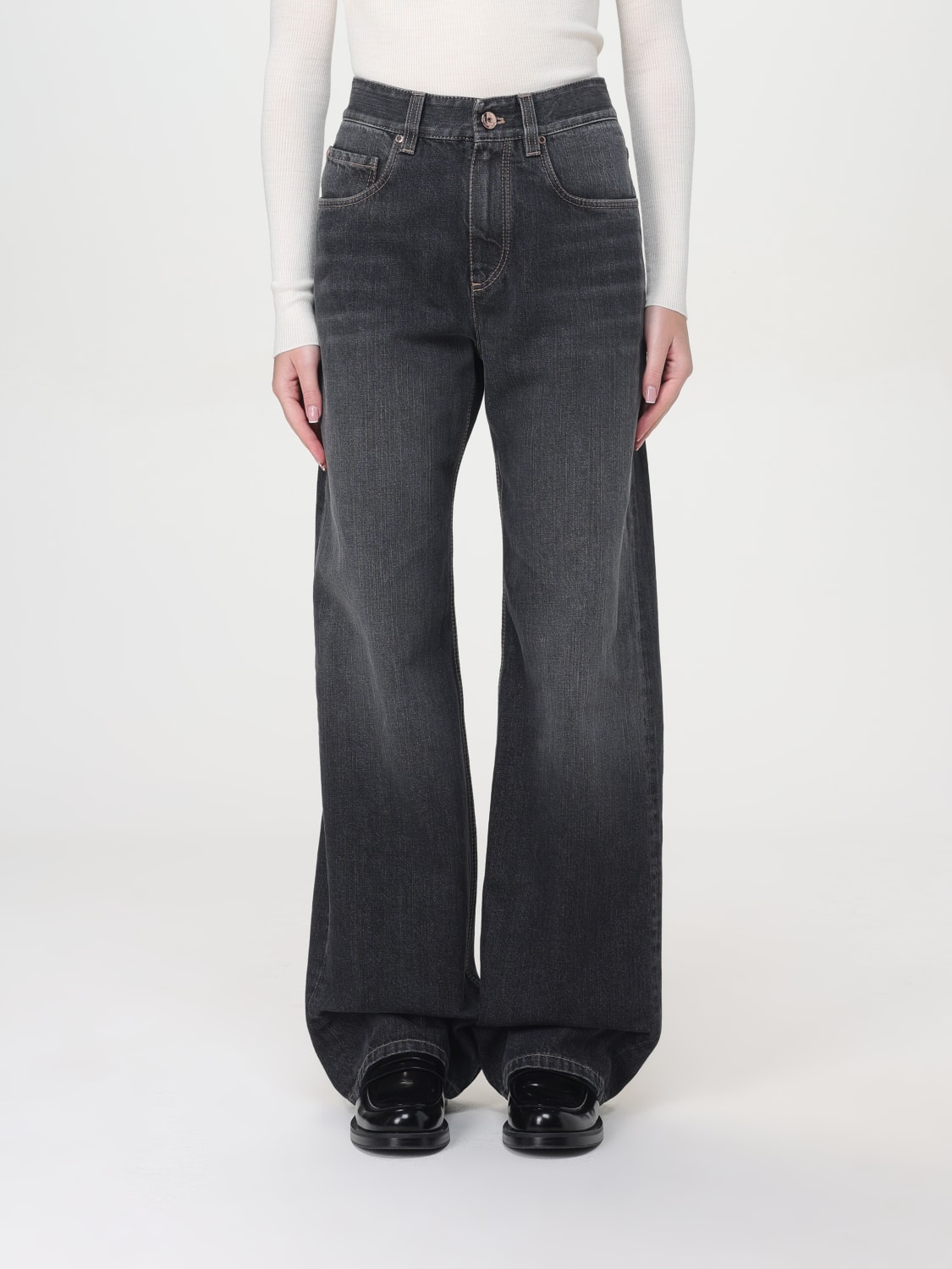 BRUNELLO CUCINELLI JEANS: Jeans woman Brunello Cucinelli, Black - Img 1