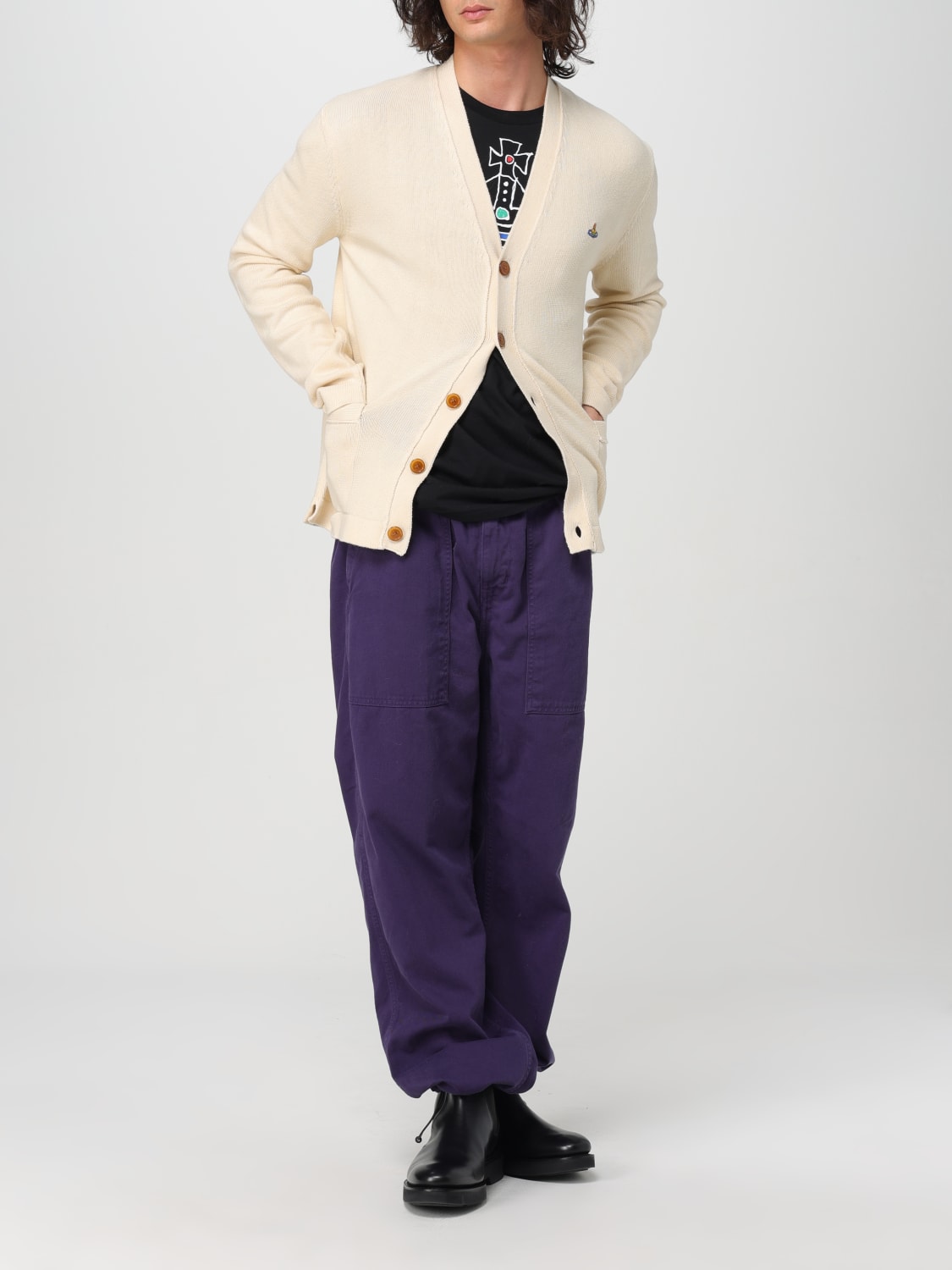 VIVIENNE WESTWOOD CARDIGAN: Sweater men Vivienne Westwood, Beige - Img 2